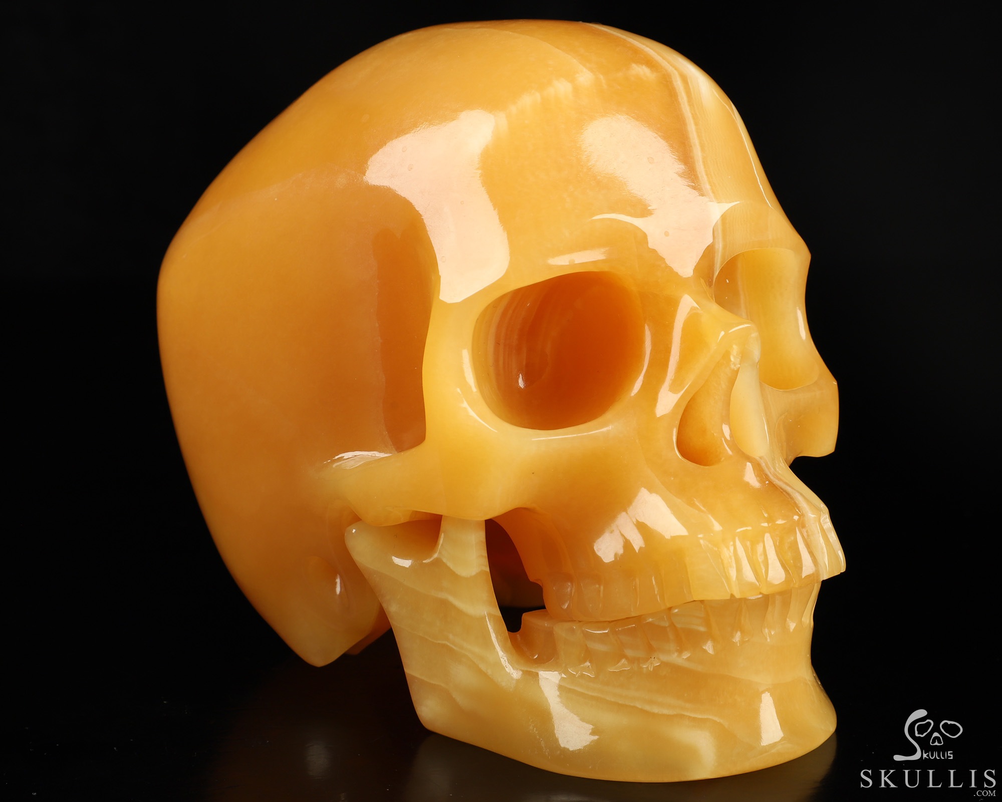 5.9" Beeswax Jade Hand Carved Hollow Detachable Crystal Skull Sculpture with Led Stand, Crystal Healing 5.9" Beeswax Jade Hand Carved Hollow Detachable Crystal Skull Sculpture with Led Stand, Crystal Healing