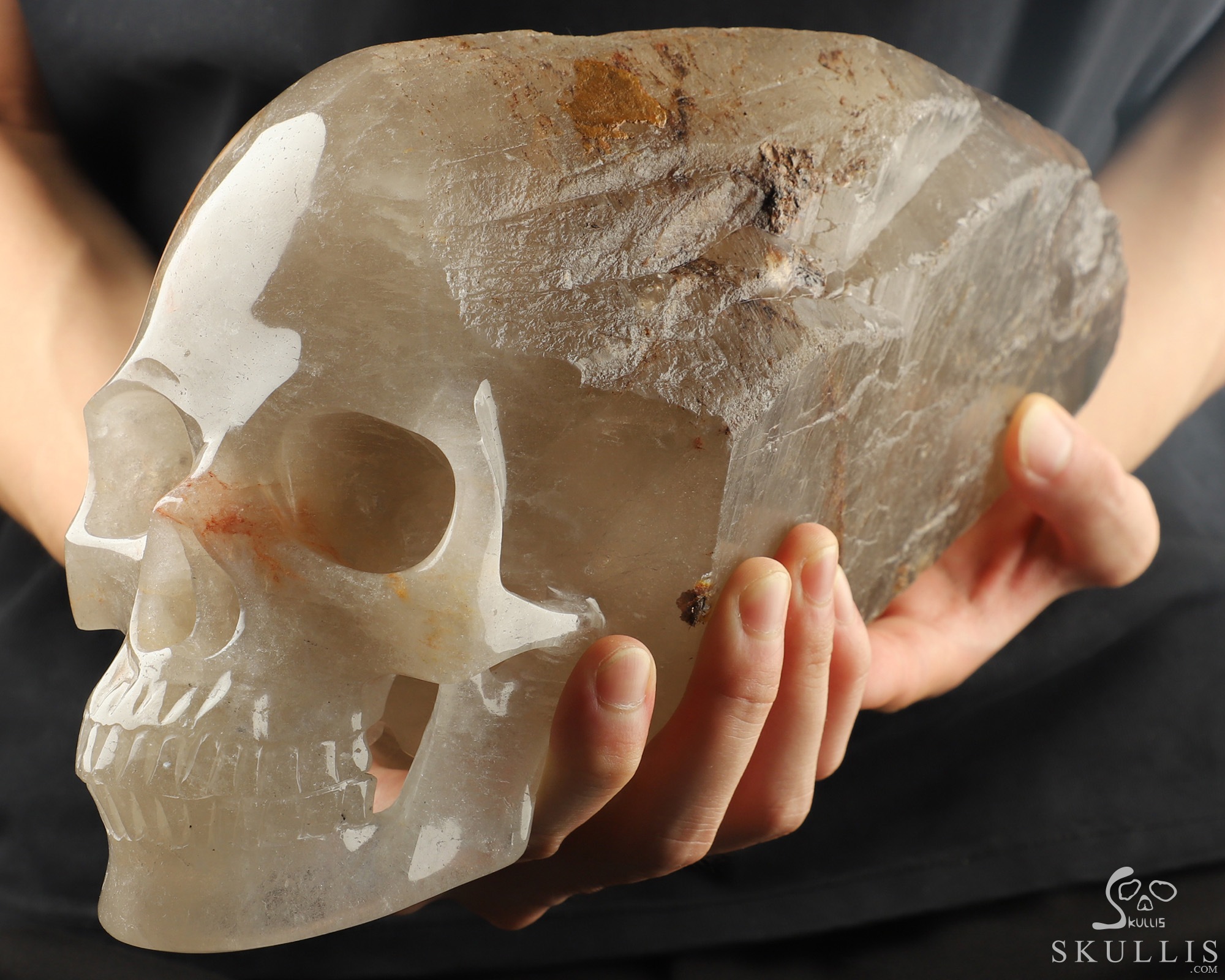 13.6" Smoky Quartz Rock Crystal Hand Carved Crystal Skull Wand/Point Sculpture, Crystal Healing 13.6" Smoky Quartz Rock Crystal Hand Carved Crystal Skull Wand/Point Sculpture, Crystal Healing