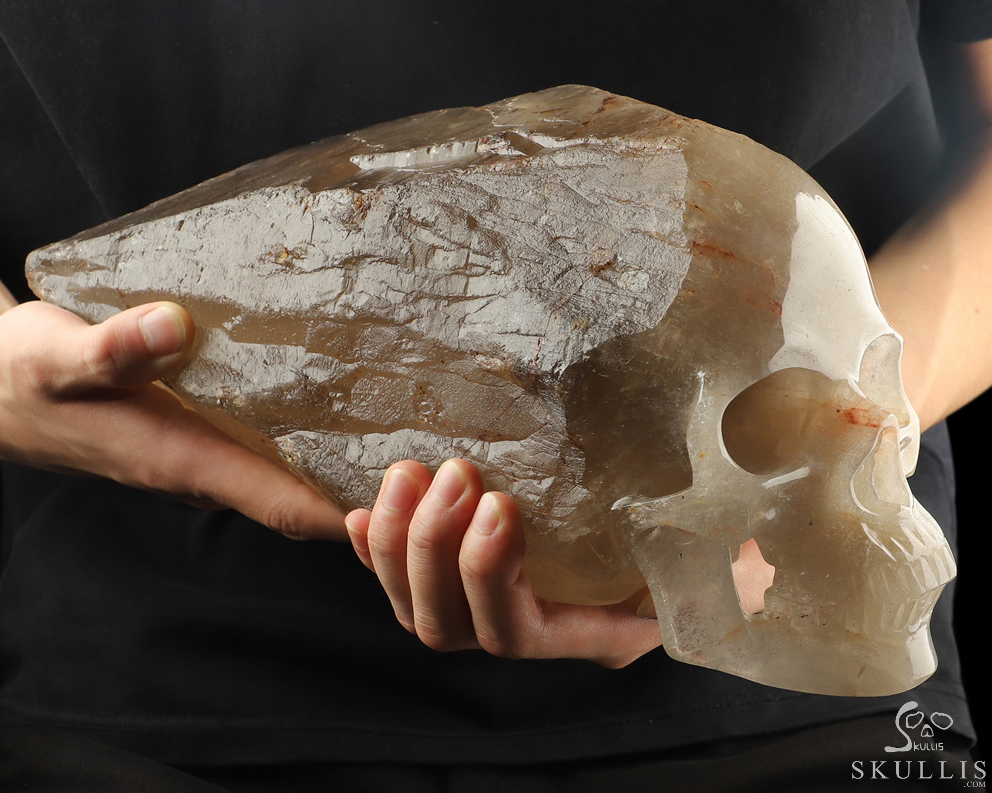 13.6" Smoky Quartz Rock Crystal Hand Carved Crystal Skull Wand/Point Sculpture, Crystal Healing 13.6" Smoky Quartz Rock Crystal Hand Carved Crystal Skull Wand/Point Sculpture, Crystal Healing