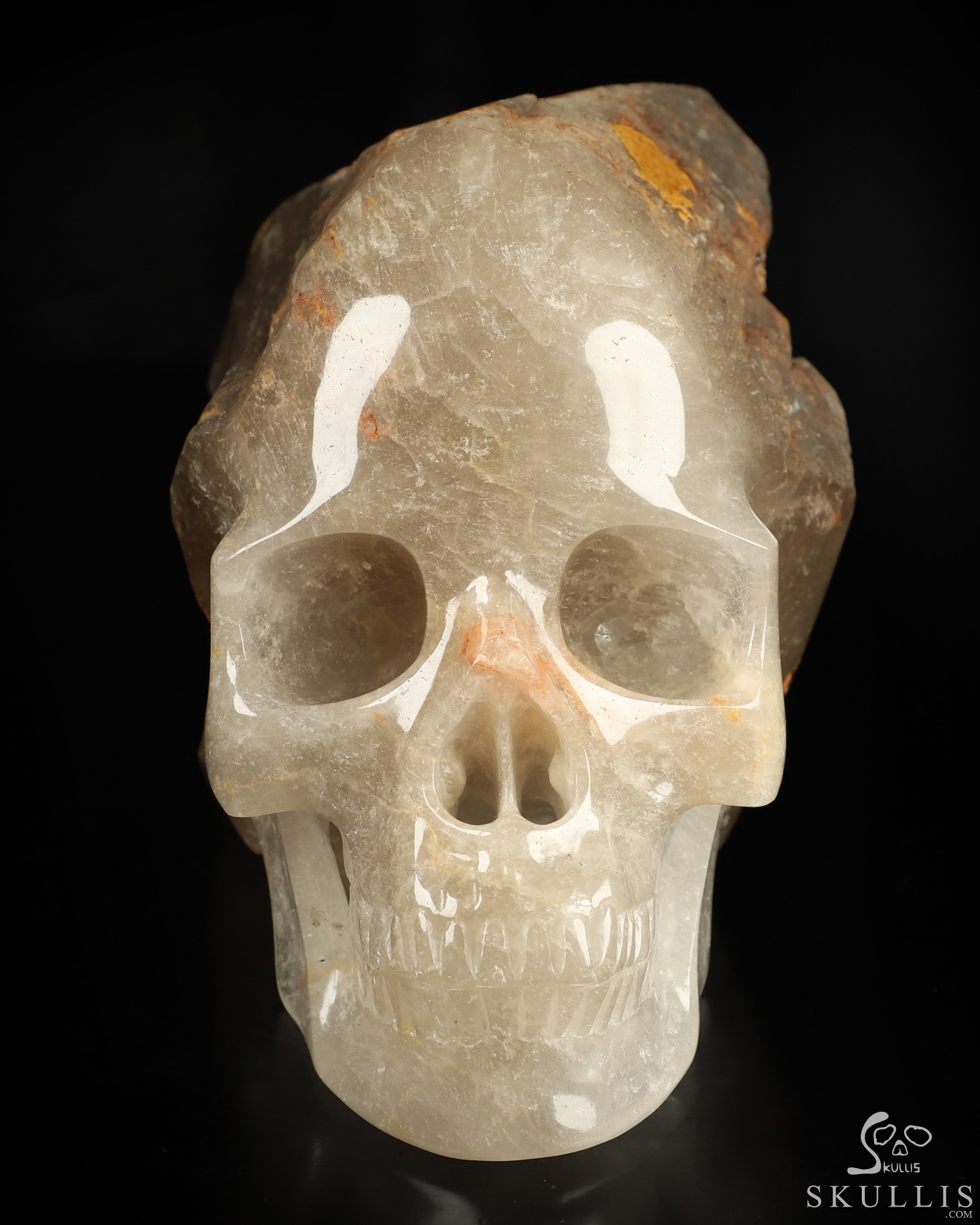 13.6" Smoky Quartz Rock Crystal Hand Carved Crystal Skull Wand/Point Sculpture, Crystal Healing 13.6" Smoky Quartz Rock Crystal Hand Carved Crystal Skull Wand/Point Sculpture, Crystal Healing