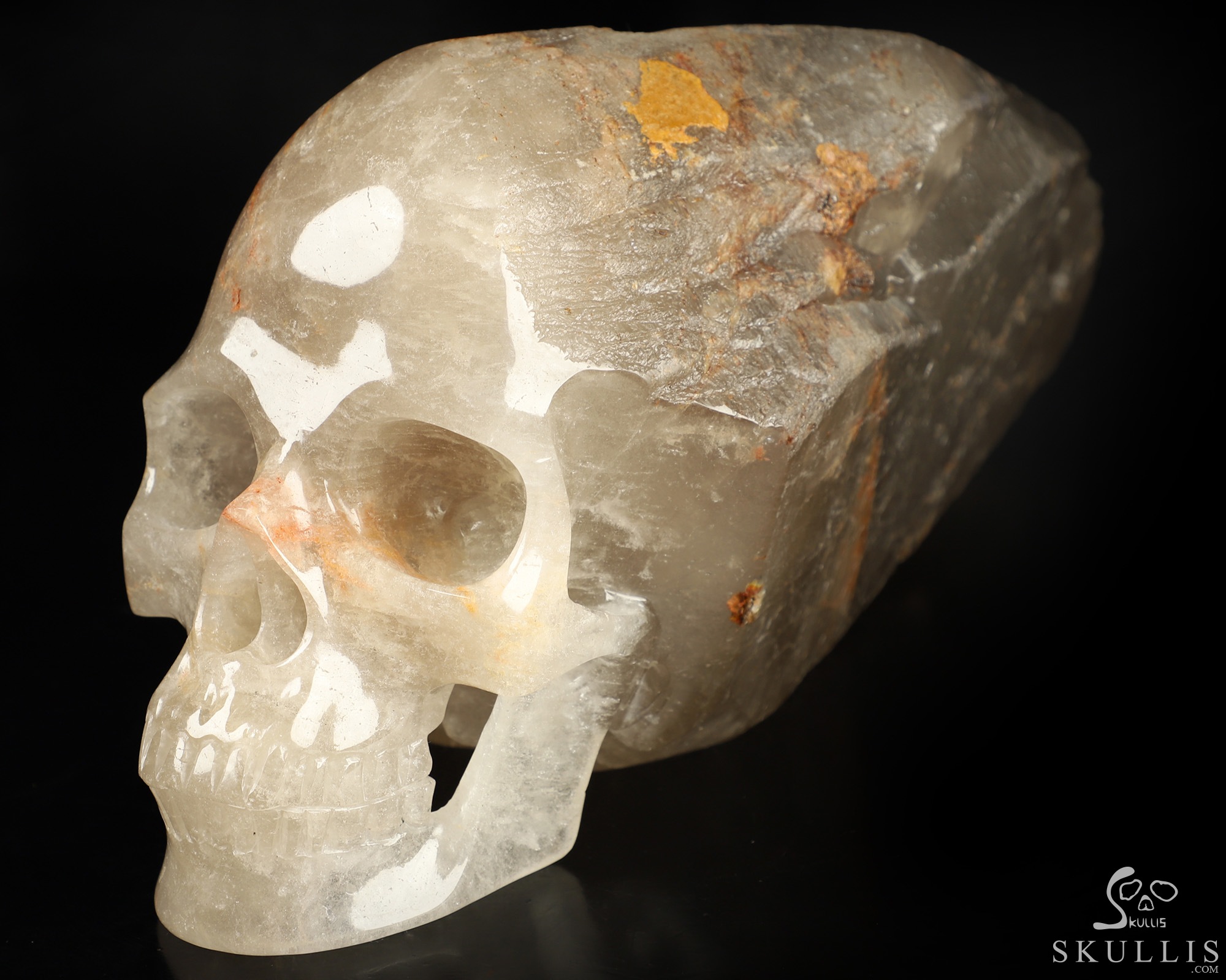 13.6" Smoky Quartz Rock Crystal Hand Carved Crystal Skull Wand/Point Sculpture, Crystal Healing 13.6" Smoky Quartz Rock Crystal Hand Carved Crystal Skull Wand/Point Sculpture, Crystal Healing