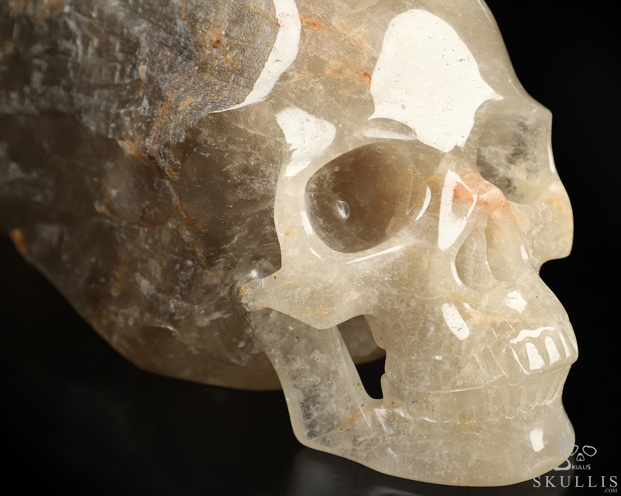 13.6" Smoky Quartz Rock Crystal Hand Carved Crystal Skull Wand/Point Sculpture, Crystal Healing 13.6" Smoky Quartz Rock Crystal Hand Carved Crystal Skull Wand/Point Sculpture, Crystal Healing