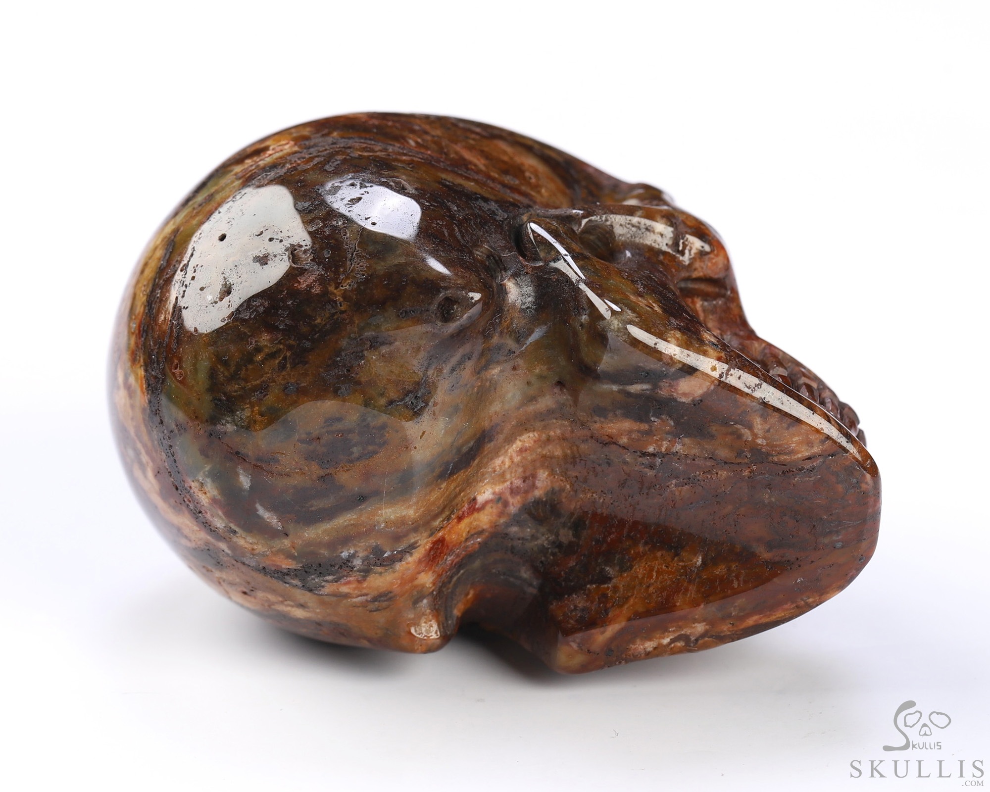 Gemstone 2.0" Red Crazy Lace Agate Hand Carved Crystal Skull, Realistic, Crystal Healing Gemstone 2.0" Red Crazy Lace Agate Hand Carved Crystal Skull, Realistic, Crystal Healing
