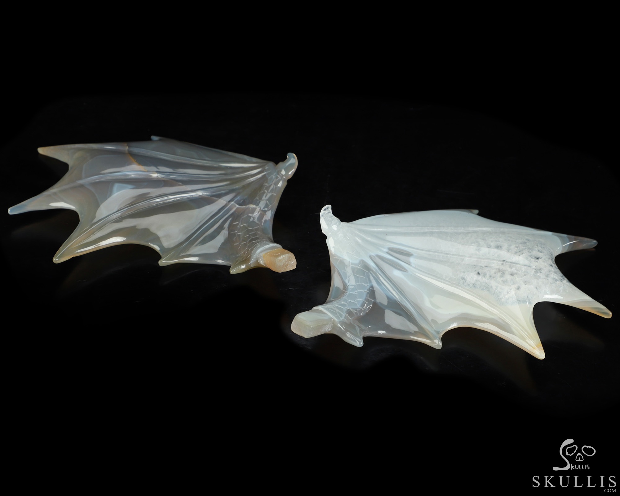 9.8" Premium Brazilian Agate Hand Carved Crystal Skull and Dragon Fine Art Sculpture, Detachable Wings, Ruby Eyes, Crystal Healing 9.8" Premium Brazilian Agate Hand Carved Crystal Skull and Dragon Fine Art Sculpture, Detachable Wings, Ruby Eyes, Crystal Healing