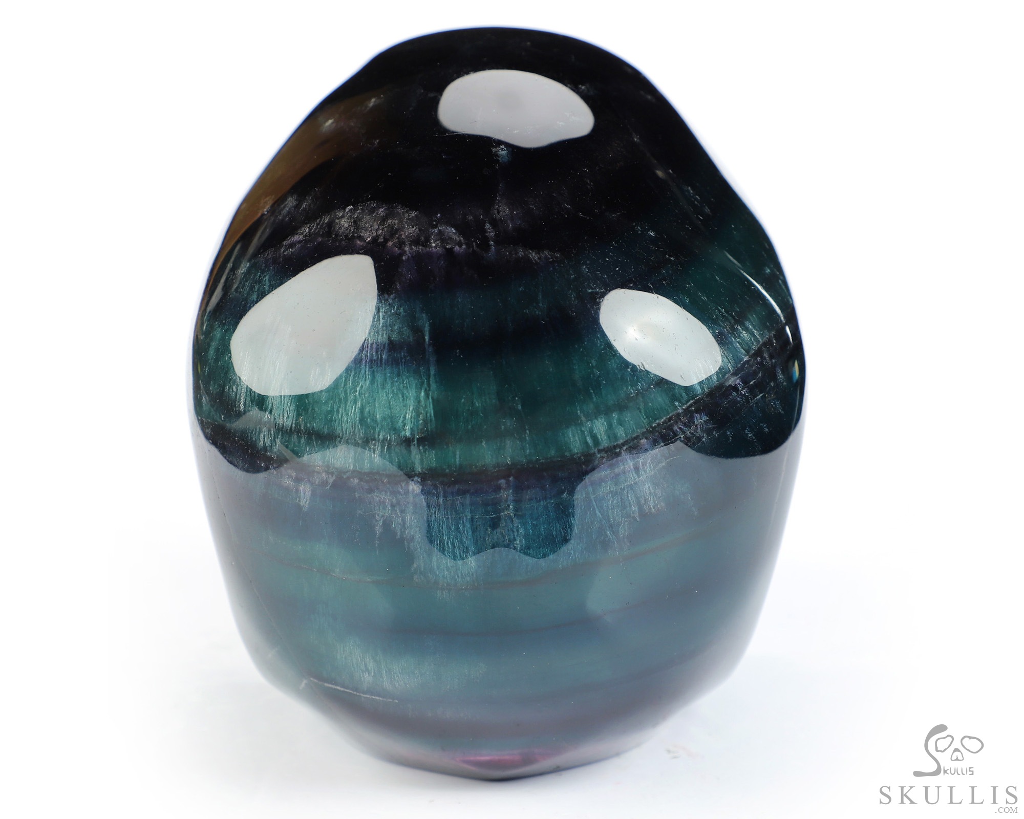 5.1" Fluorite Hand Carved Hollow Crystal Skull Lamp/Light with Led Stand, Crystal Healing 5.1" Fluorite Hand Carved Hollow Crystal Skull Lamp/Light with Led Stand, Crystal Healing