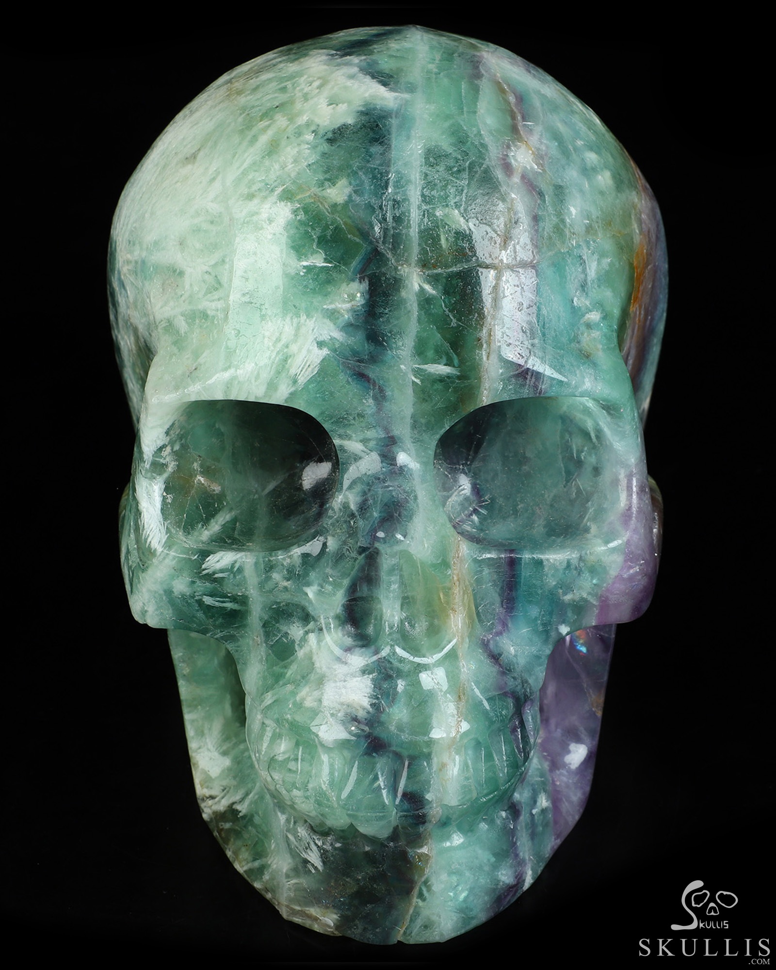 Lifesized 6.7" Fluorite Hand Carved Crystal Skull, Realistic, Crystal Healing Lifesized 6.7" Fluorite Hand Carved Crystal Skull, Realistic, Crystal Healing