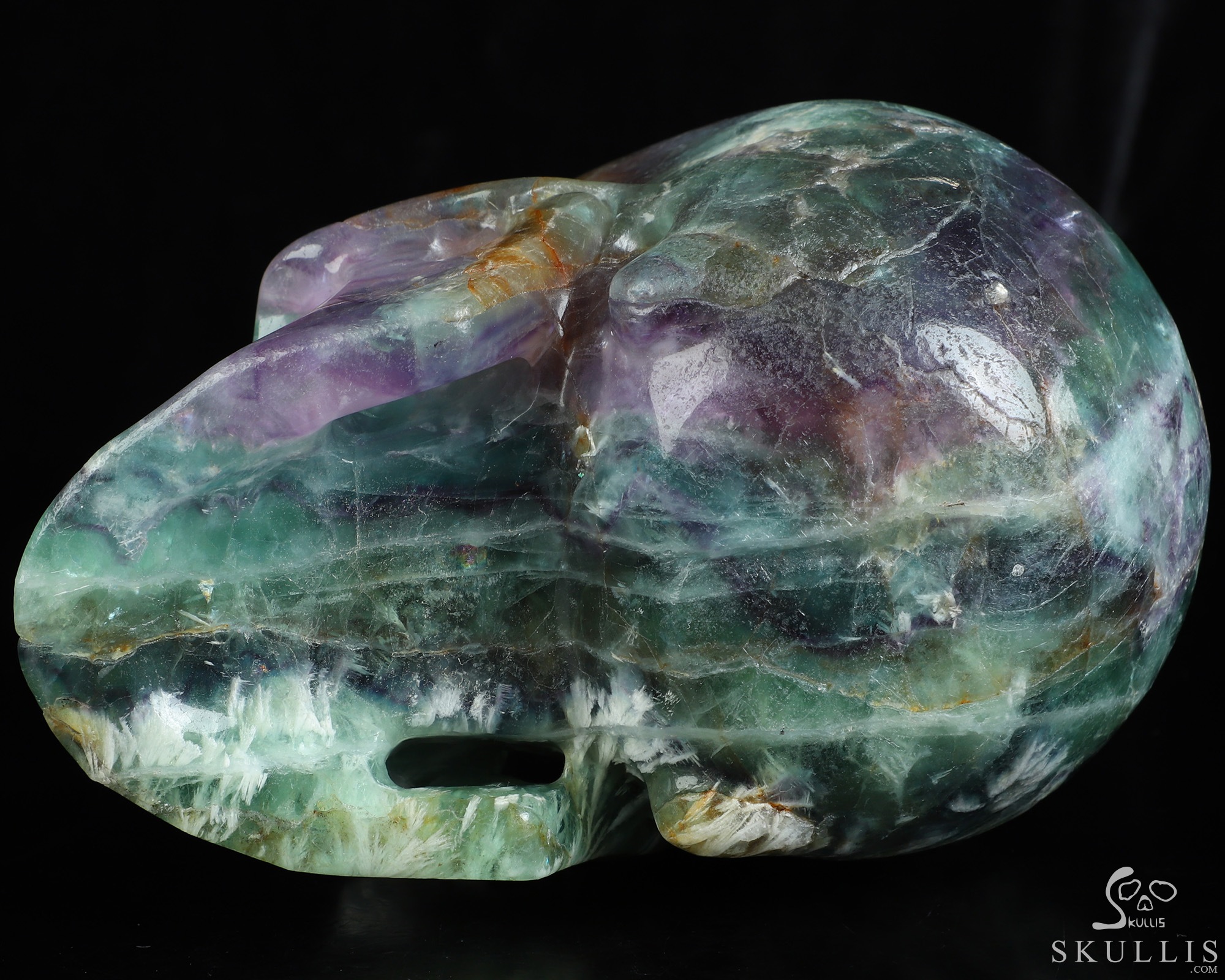 Lifesized 6.7" Fluorite Hand Carved Crystal Skull, Realistic, Crystal Healing Lifesized 6.7" Fluorite Hand Carved Crystal Skull, Realistic, Crystal Healing