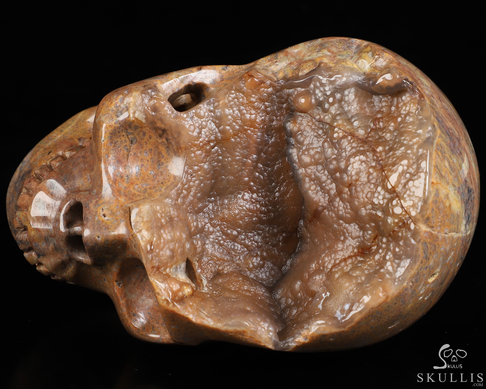 4.7" Dinosaur Egg Agate Hand Carved Crystal Skull, Realistic, Crystal Healing 4.7" Dinosaur Egg Agate Hand Carved Crystal Skull, Realistic, Crystal Healing