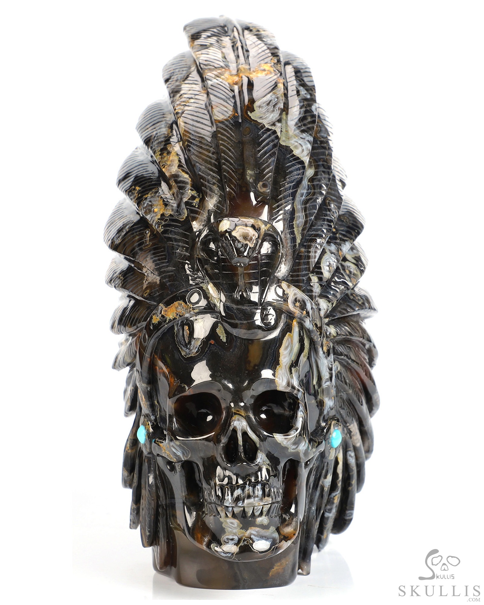 9.7" Premium Brazilian Agate Geode Hand Carved Crystal Indian Crystal Skull and Snake Sculpture, Crystal Healing 9.7" Premium Brazilian Agate Geode Hand Carved Crystal Indian Crystal Skull and Snake Sculpture, Crystal Healing