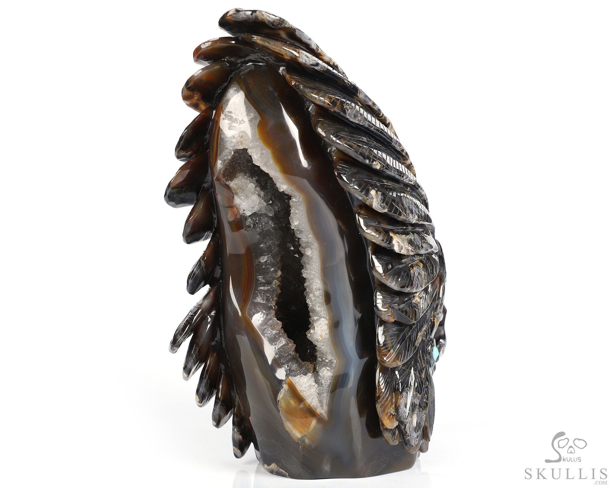 9.7" Premium Brazilian Agate Geode Hand Carved Crystal Indian Crystal Skull and Snake Sculpture, Crystal Healing 9.7" Premium Brazilian Agate Geode Hand Carved Crystal Indian Crystal Skull and Snake Sculpture, Crystal Healing