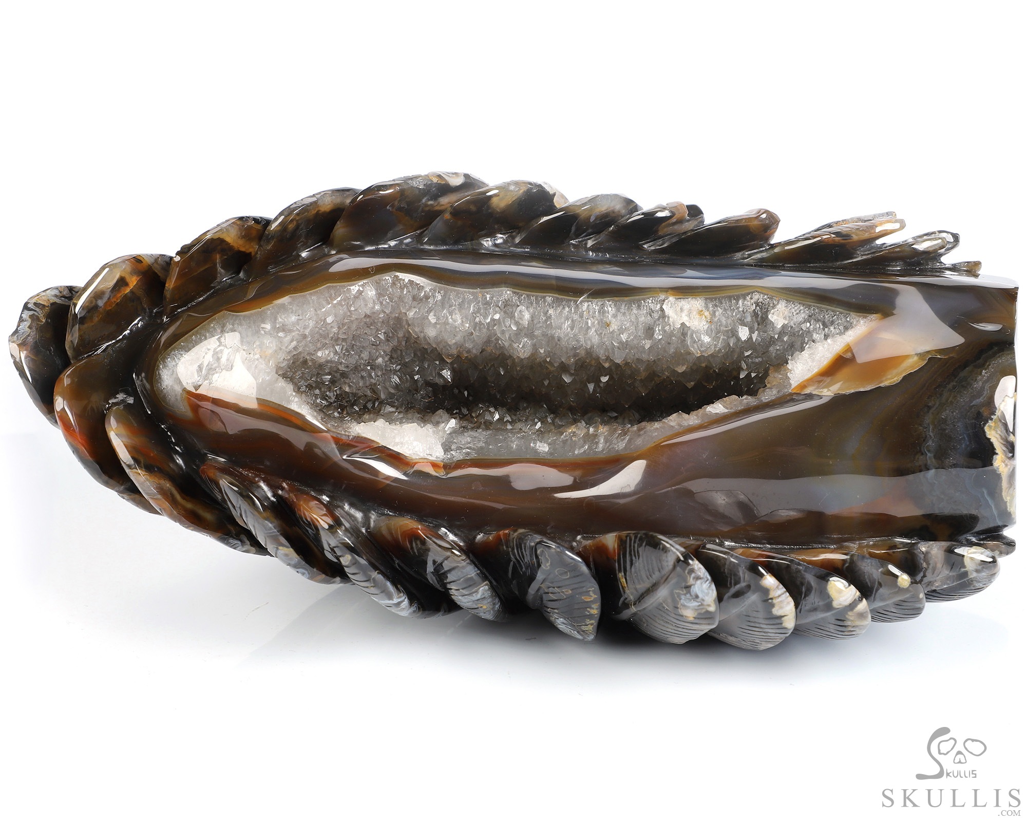 9.7" Premium Brazilian Agate Geode Hand Carved Crystal Indian Crystal Skull and Snake Sculpture, Crystal Healing 9.7" Premium Brazilian Agate Geode Hand Carved Crystal Indian Crystal Skull and Snake Sculpture, Crystal Healing