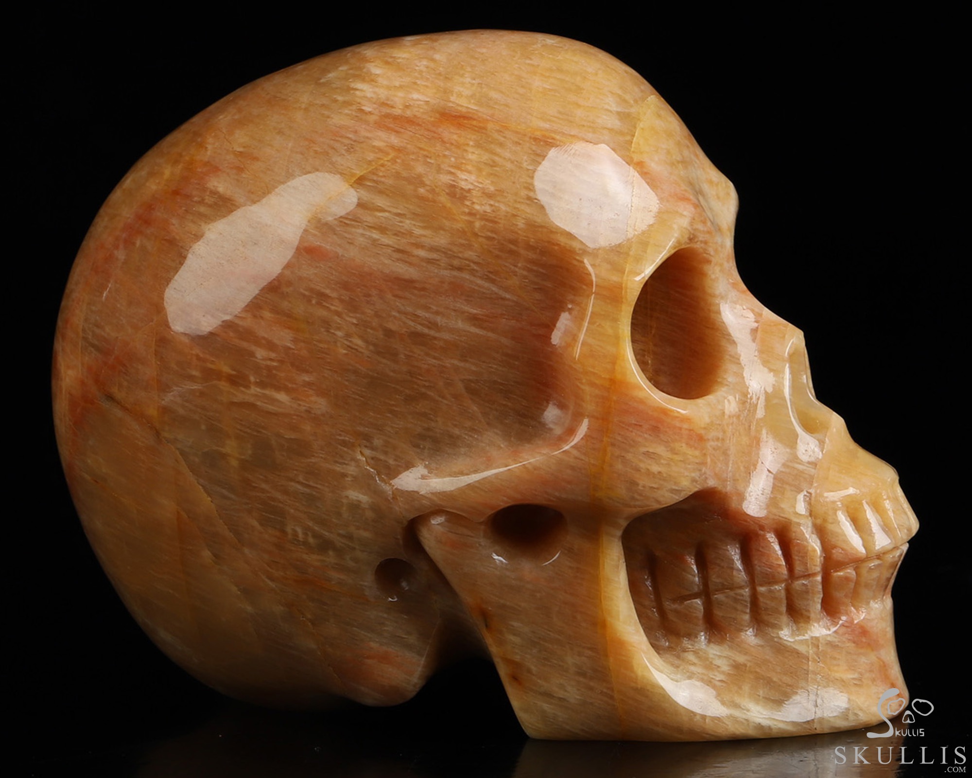 3.5" Sunstone Hand Carved Crystal Skull, Realistic, Crystal Healing 3.5" Sunstone Hand Carved Crystal Skull, Realistic, Crystal Healing