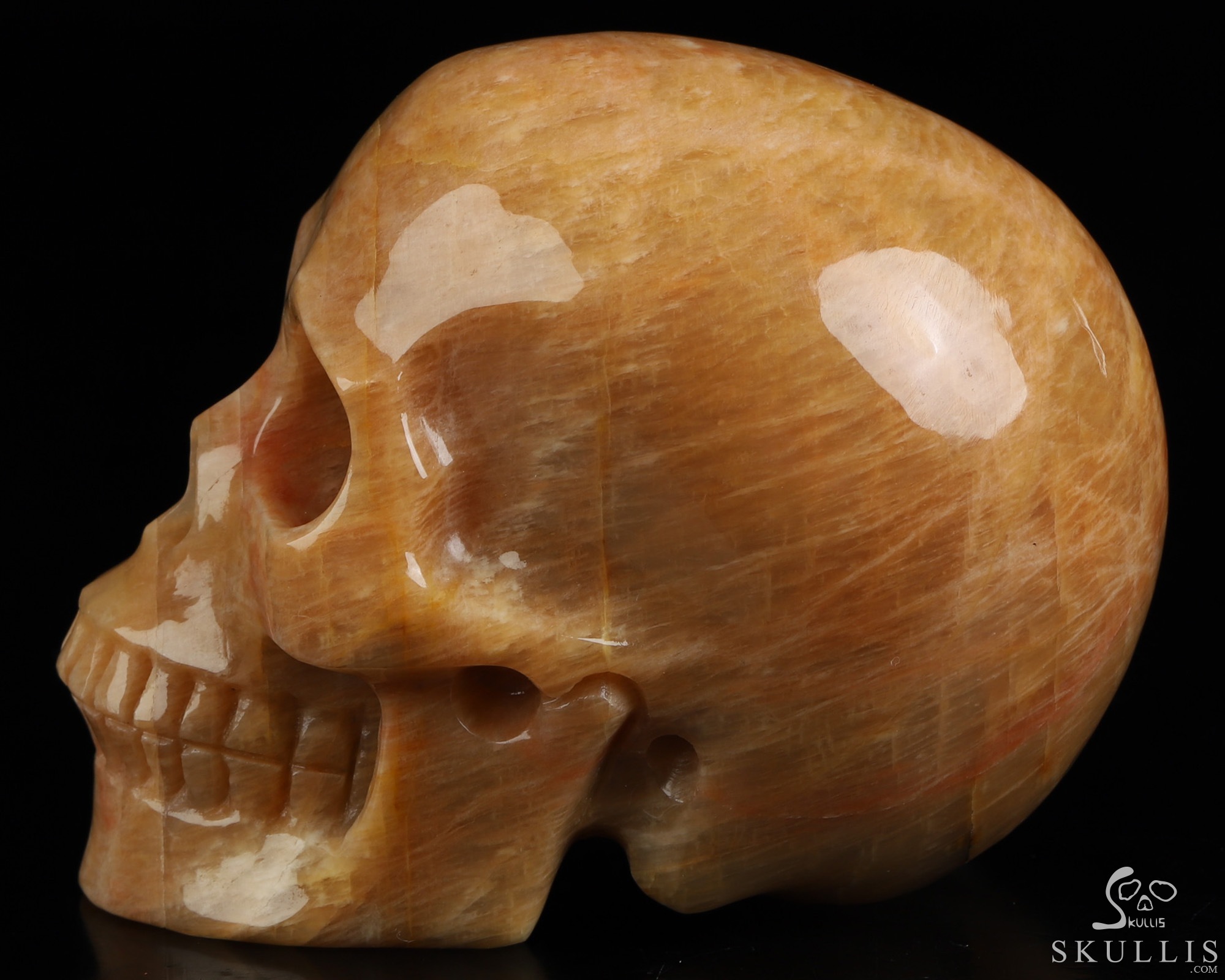 3.5" Sunstone Hand Carved Crystal Skull, Realistic, Crystal Healing 3.5" Sunstone Hand Carved Crystal Skull, Realistic, Crystal Healing