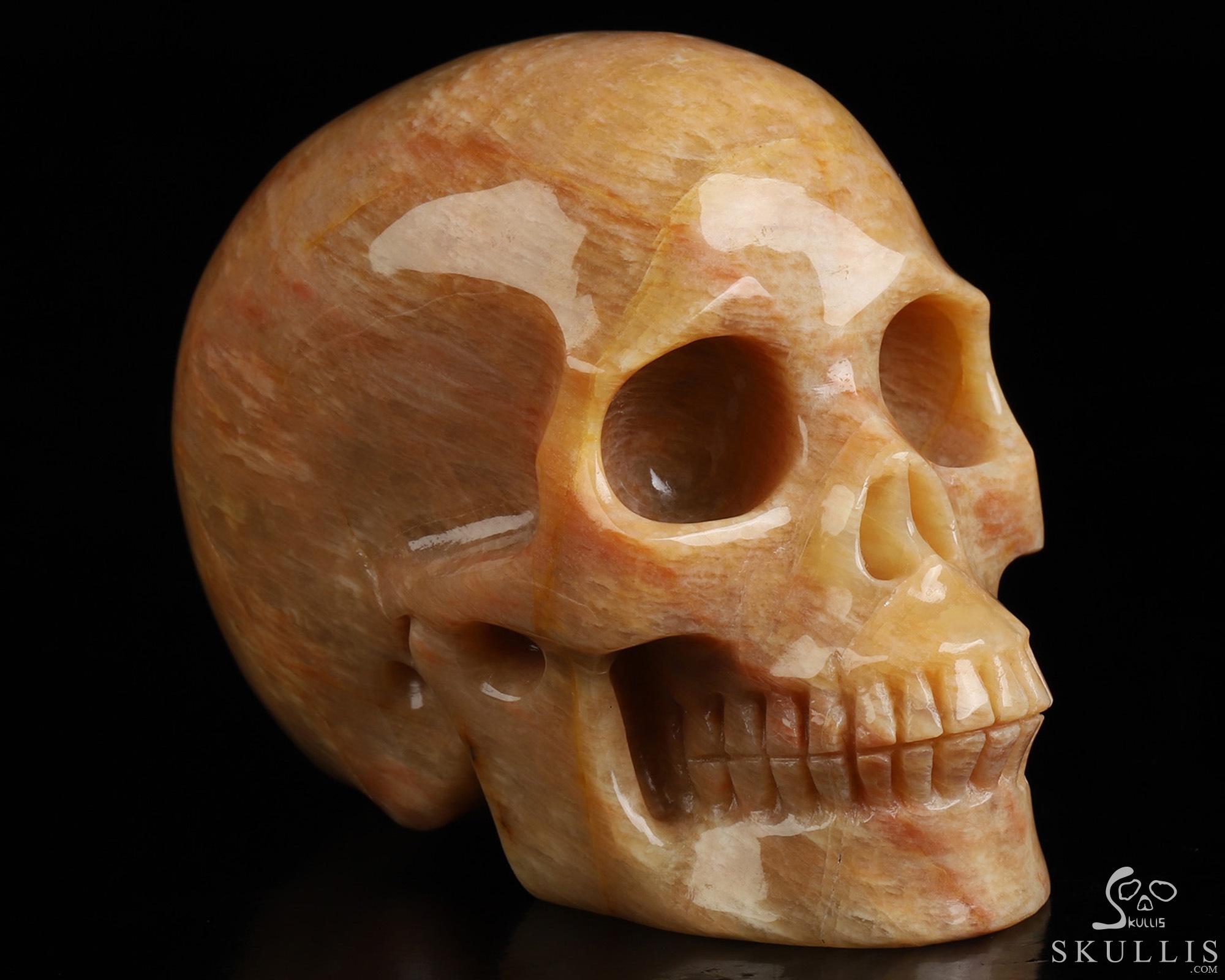 3.5" Sunstone Hand Carved Crystal Skull, Realistic, Crystal Healing 3.5" Sunstone Hand Carved Crystal Skull, Realistic, Crystal Healing