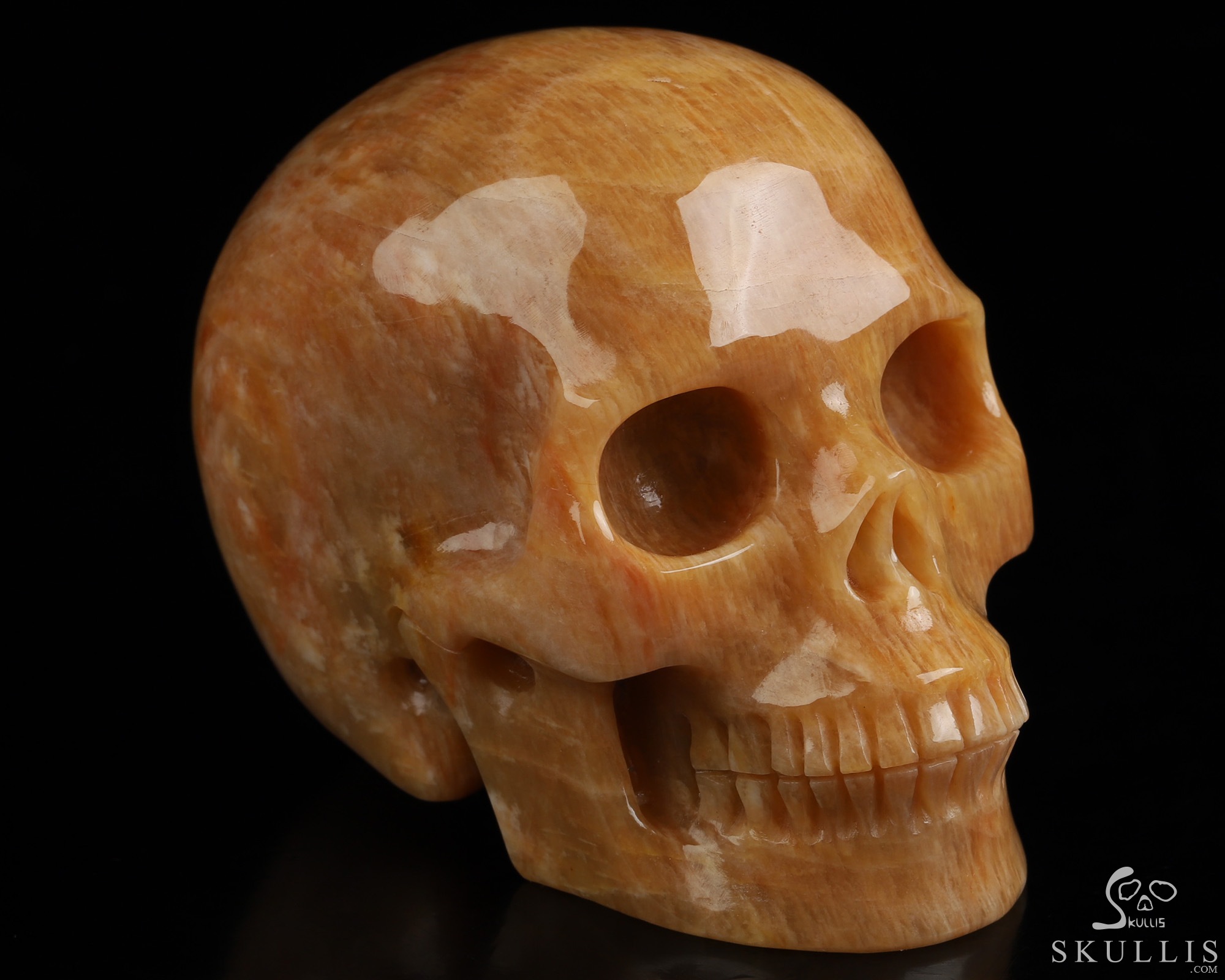 3.0" Sunstone Hand Carved Crystal Skull, Realistic, Crystal Healing 3.0" Sunstone Hand Carved Crystal Skull, Realistic, Crystal Healing