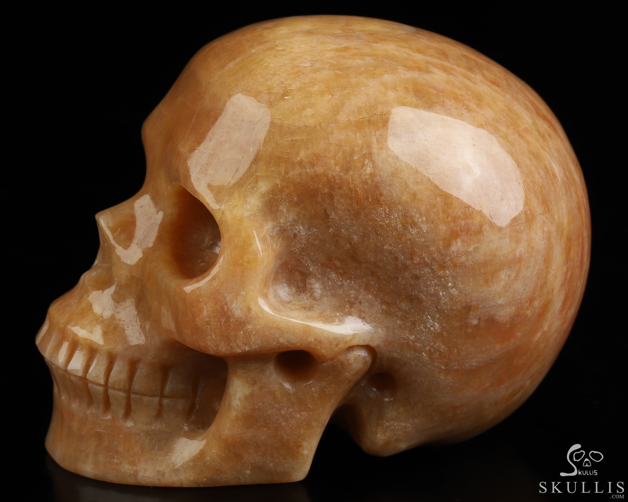 3.0" Sunstone Hand Carved Crystal Skull, Realistic, Crystal Healing 3.0" Sunstone Hand Carved Crystal Skull, Realistic, Crystal Healing