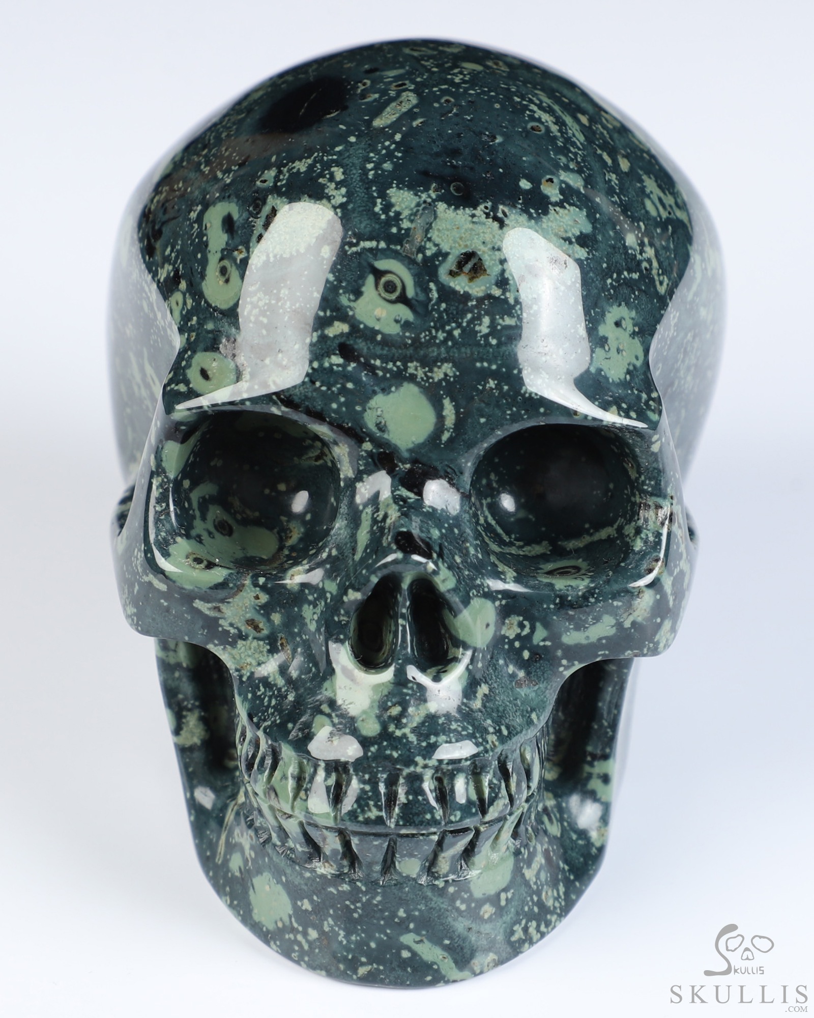 3.5" Kambaba Jasper Hand Carved Crystal Skull, Realistic, Crystal Healing 3.5" Kambaba Jasper Hand Carved Crystal Skull, Realistic, Crystal Healing