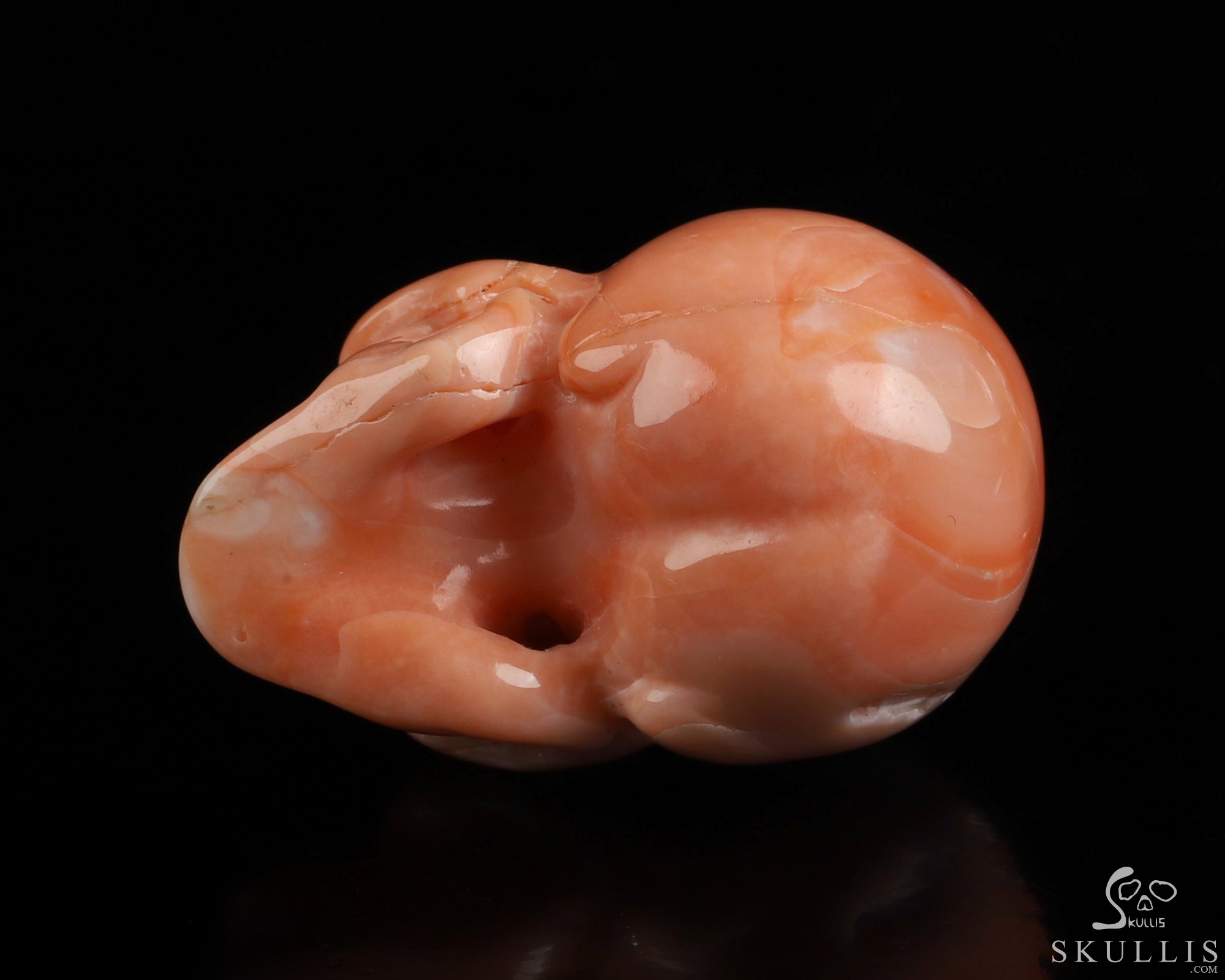 1.1" Pink Coral Hand Carved Crystal Skull, Realistic, Crystal Healing 1.1" Pink Coral Hand Carved Crystal Skull, Realistic, Crystal Healing