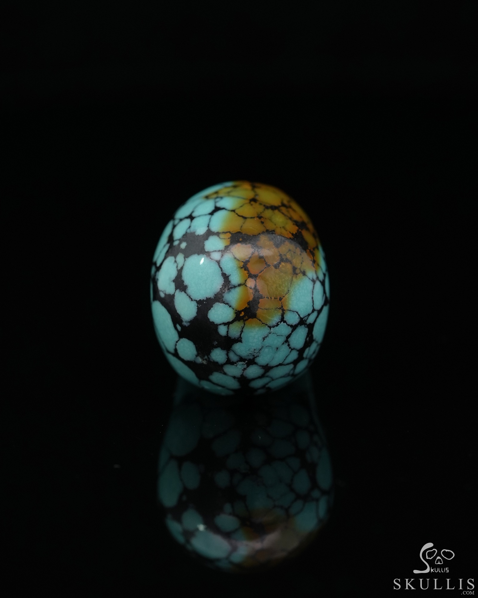 Gemstone 0.7" Spider web Turquoise Hand Carved Crystal Skull, Realistic, Crystal Healing Gemstone 0.7" Spider web Turquoise Hand Carved Crystal Skull, Realistic, Crystal Healing