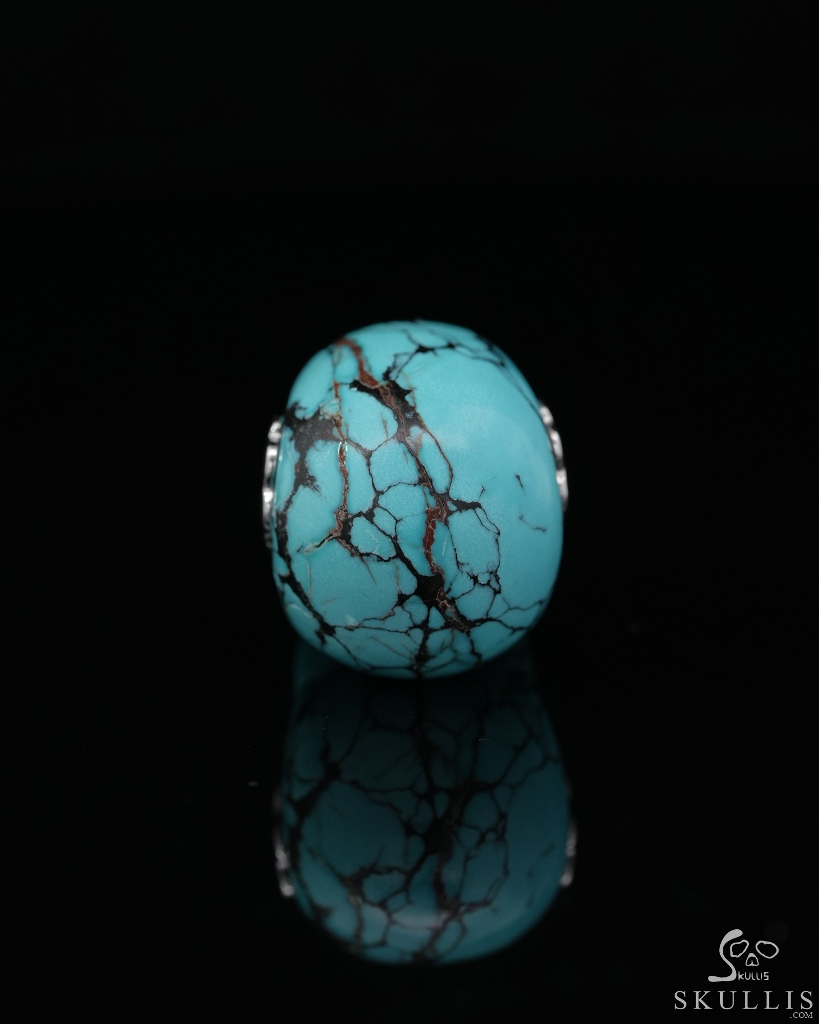 Gemstone Necklace of 0.7" Turquoise Hand Carved Crystal Skull Pendant, Skull Jewelry Gemstone Necklace of 0.7" Turquoise Hand Carved Crystal Skull Pendant, Skull Jewelry