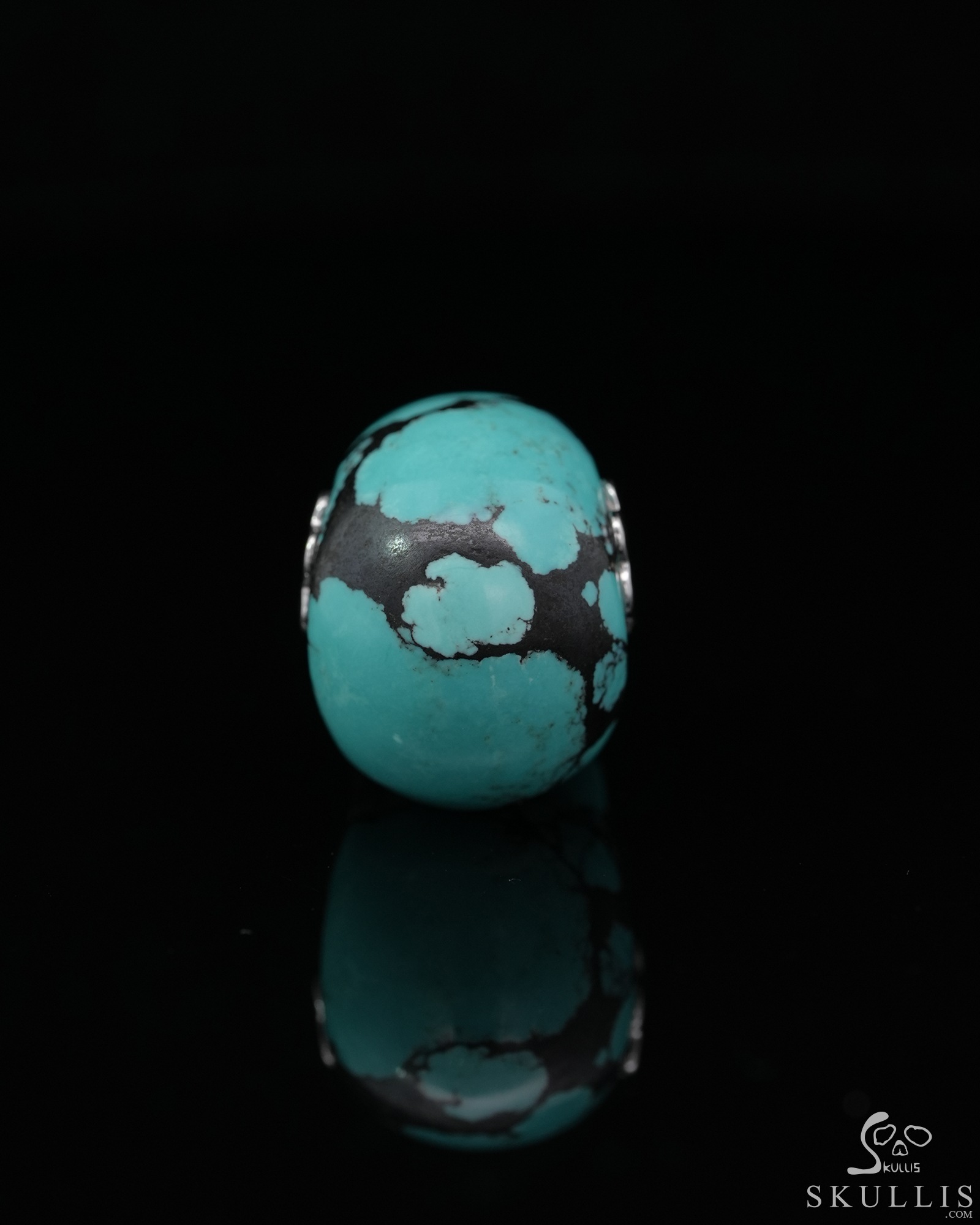 Gemstone Necklace of 0.7" Turquoise Hand Carved Crystal Skull Pendant, Skull Jewelry Gemstone Necklace of 0.7" Turquoise Hand Carved Crystal Skull Pendant, Skull Jewelry