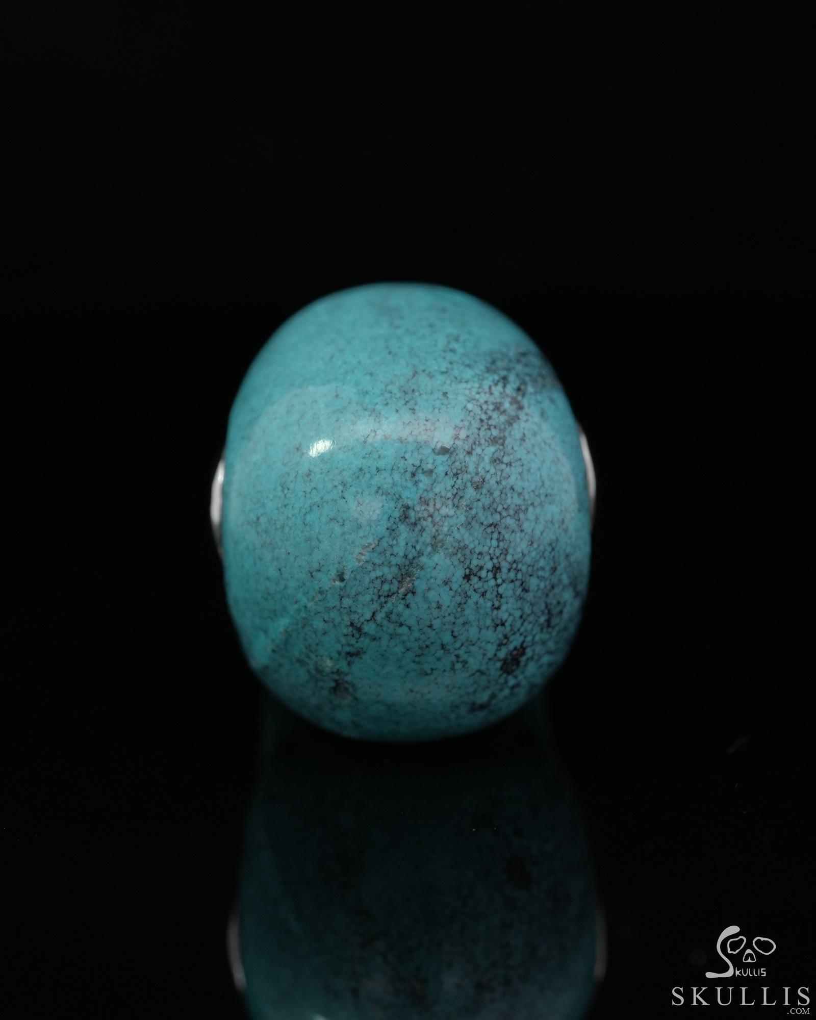 Gemstone Necklace of 1.1" Turquoise Hand Carved Crystal Skull Pendant, Skull Jewelry Gemstone Necklace of 1.1" Turquoise Hand Carved Crystal Skull Pendant, Skull Jewelry