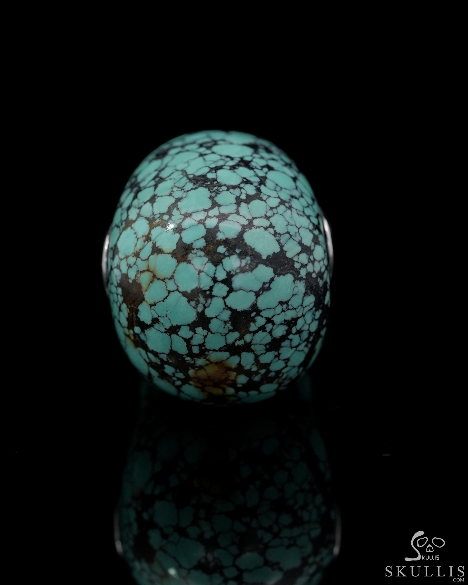 Gemstone Necklace of 1.1" Turquoise Hand Carved Crystal Skull Pendant, Skull Jewelry Gemstone Necklace of 1.1" Turquoise Hand Carved Crystal Skull Pendant, Skull Jewelry