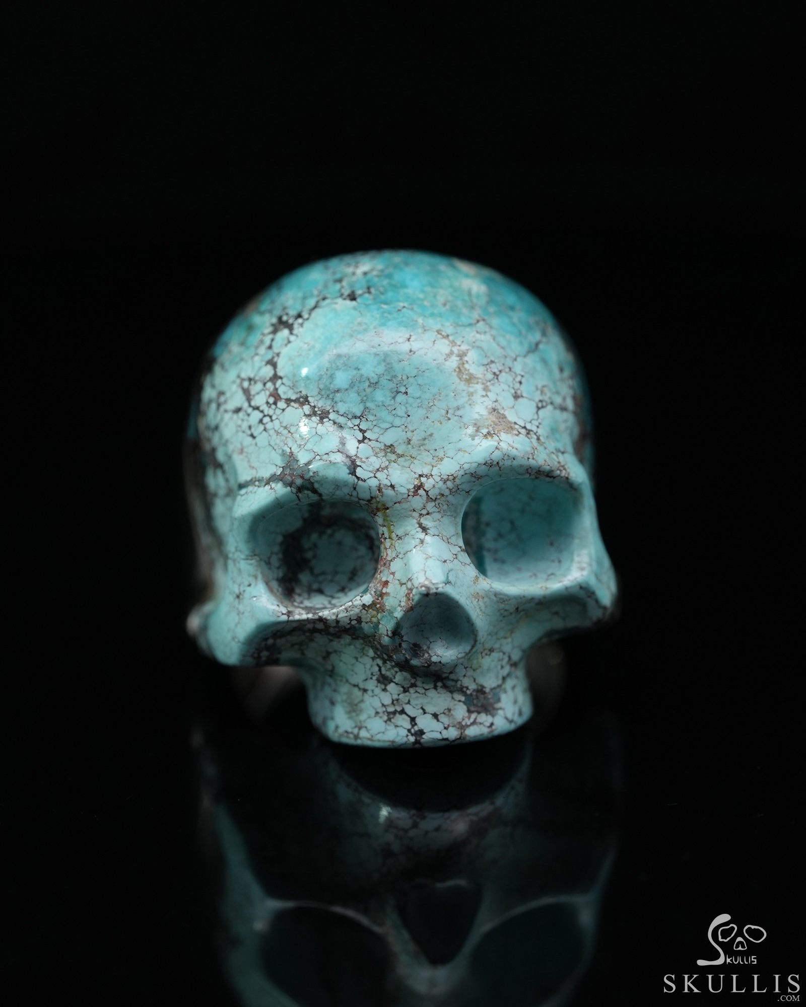 US Size 9# Gemstone Turquoise Hand Carved Crystal Skull Ring, Skull Jewelry US Size 9# Gemstone Turquoise Hand Carved Crystal Skull Ring, Skull Jewelry