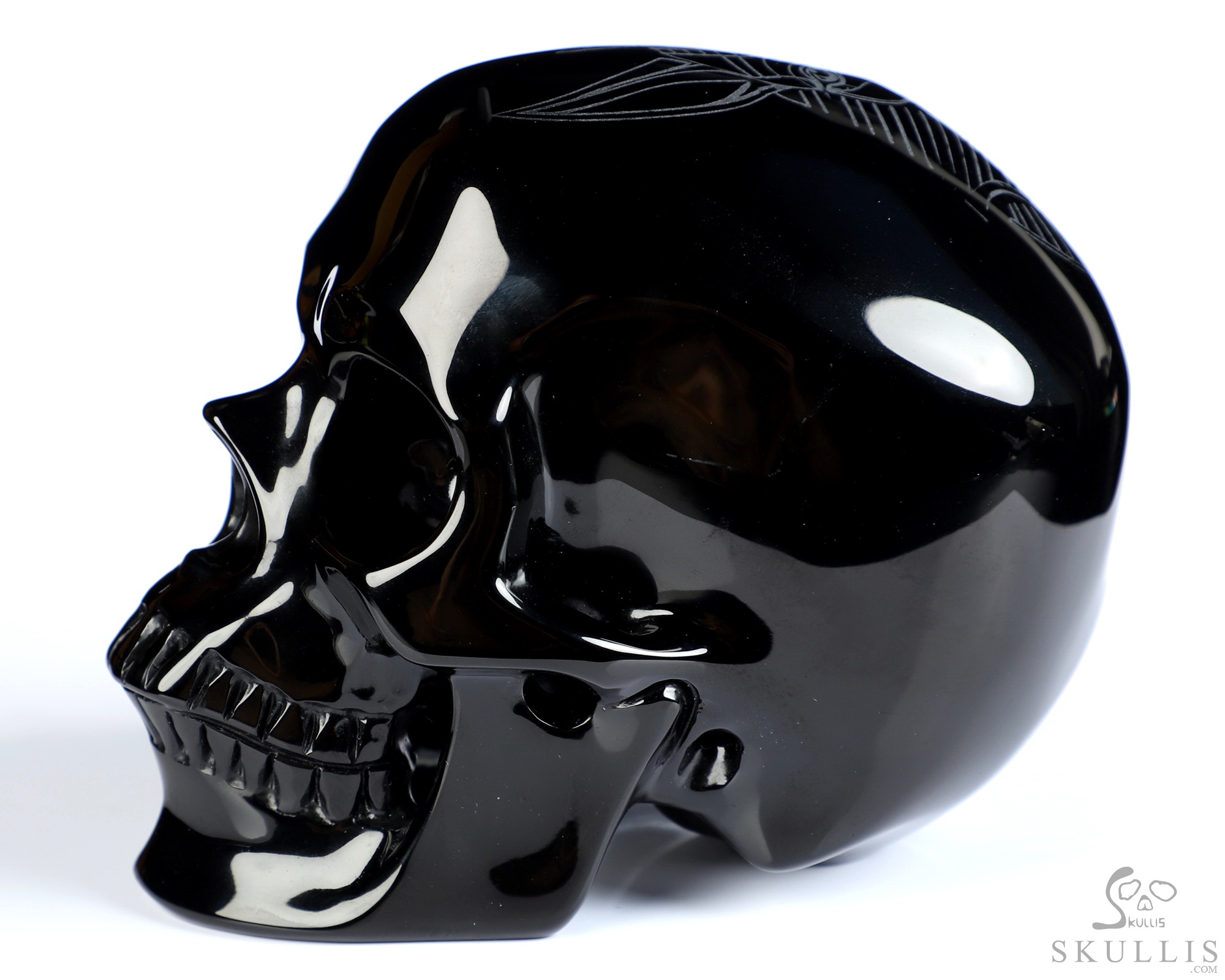 5.1" Black Obsidian Hand Carved Crystal Skull and Anubis, Super Realistic, Crystal Healing 5.1" Black Obsidian Hand Carved Crystal Skull and Anubis, Super Realistic, Crystal Healing