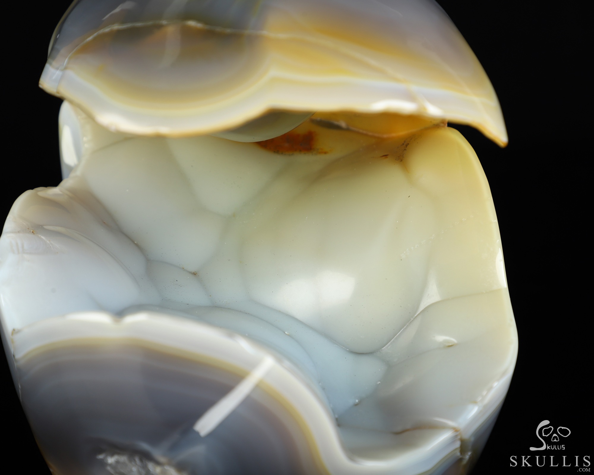 Lifesized 7.7" Agate Geode Hand Carved Crystal Skull, Super Realistic, Crystal Healing Lifesized 7.7" Agate Geode Hand Carved Crystal Skull, Super Realistic, Crystal Healing