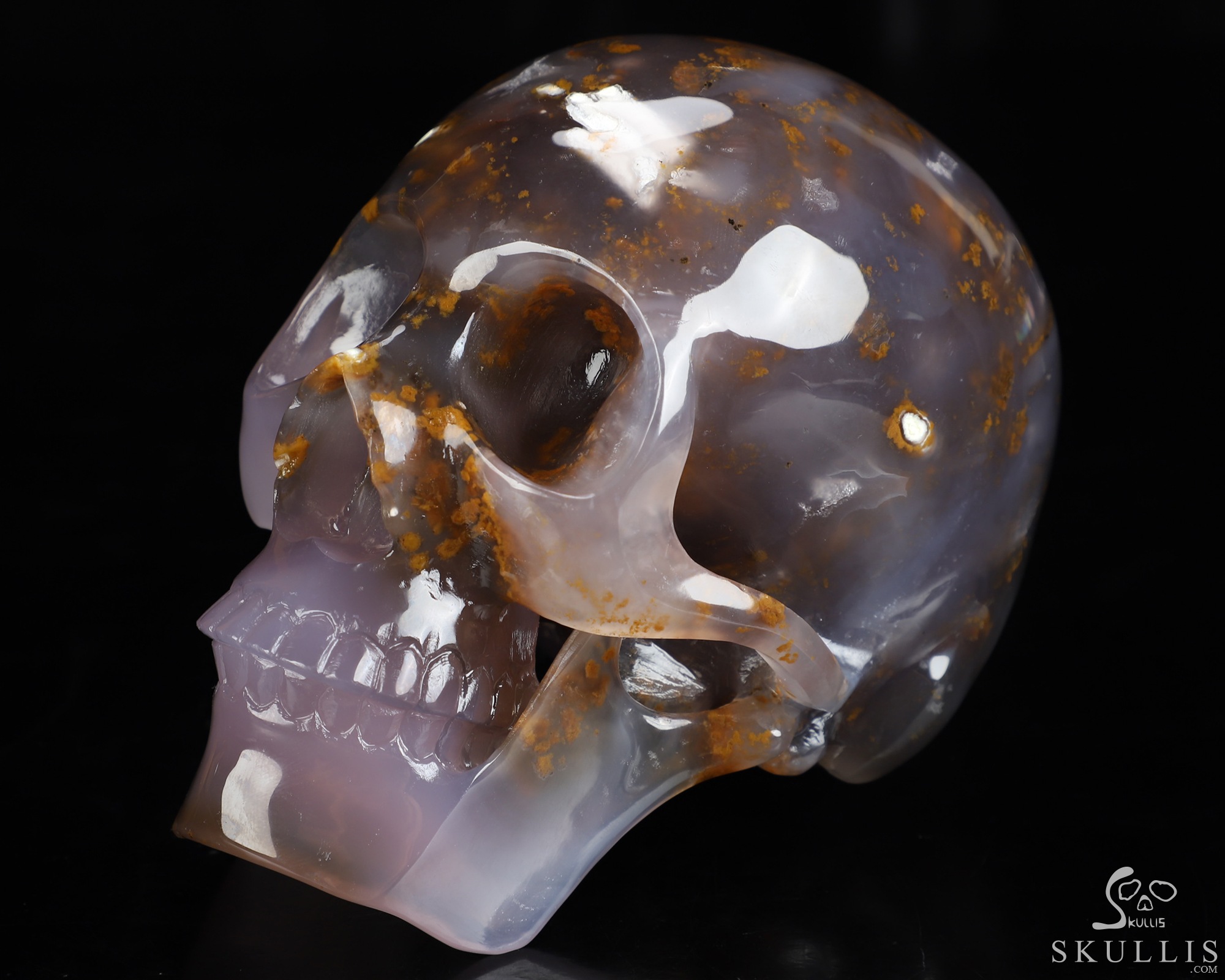 5.5" Agate Hand Carved Crystal Skull Fine Art Sculpture, Crystal Healing 5.5" Agate Hand Carved Crystal Skull Fine Art Sculpture, Crystal Healing