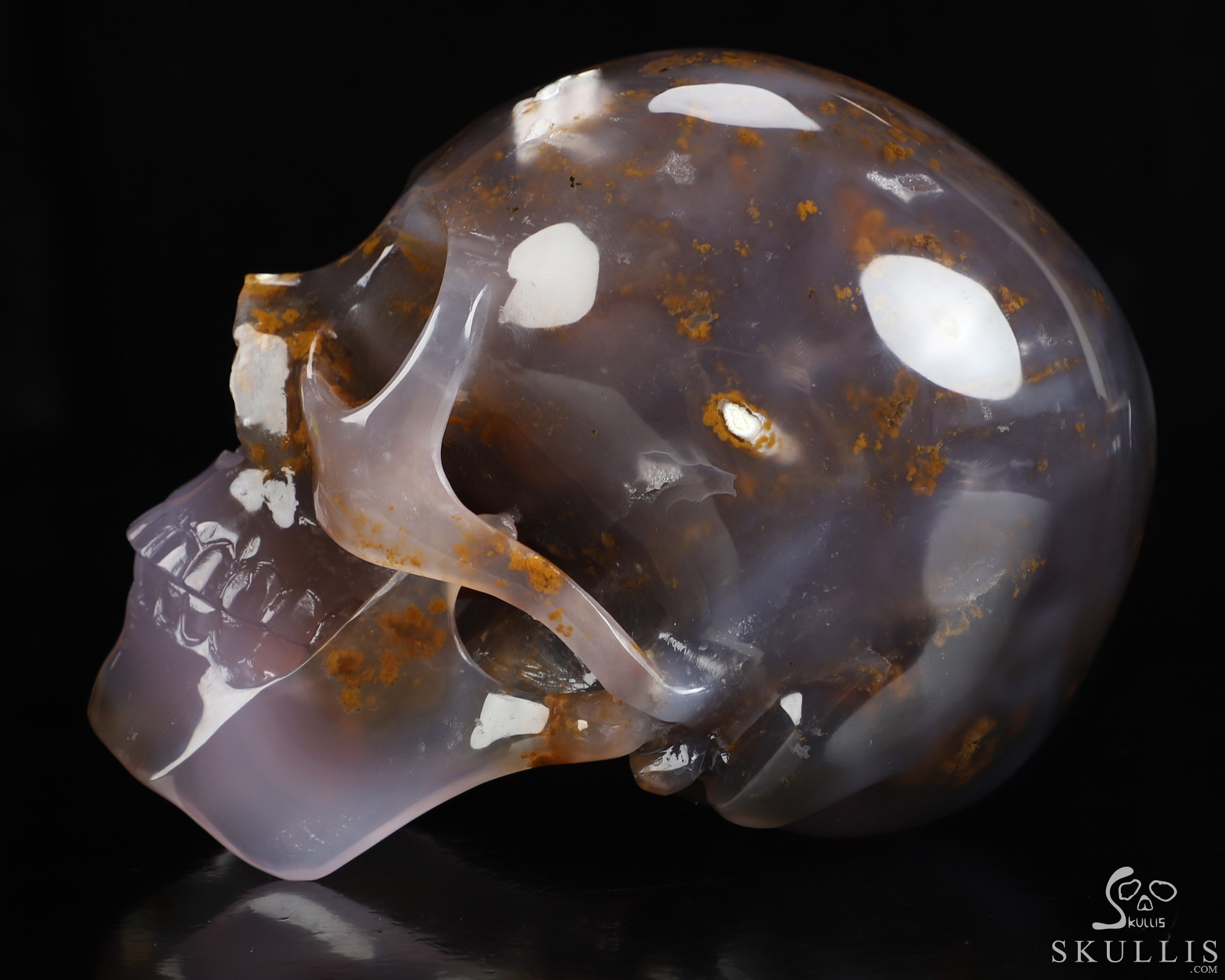 5.5" Agate Hand Carved Crystal Skull Fine Art Sculpture, Crystal Healing 5.5" Agate Hand Carved Crystal Skull Fine Art Sculpture, Crystal Healing