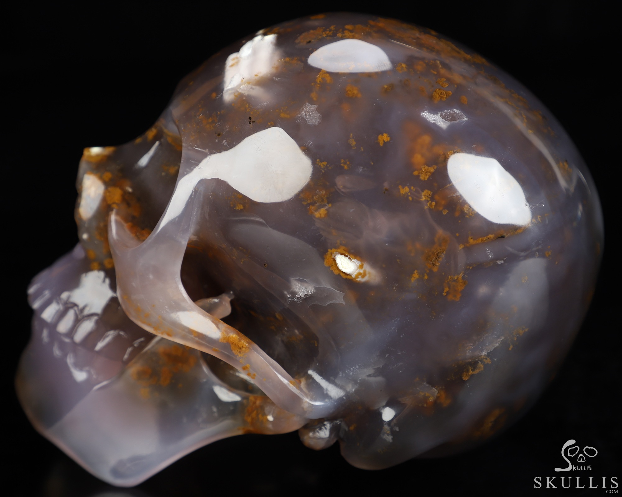 5.5" Agate Hand Carved Crystal Skull Fine Art Sculpture, Crystal Healing 5.5" Agate Hand Carved Crystal Skull Fine Art Sculpture, Crystal Healing