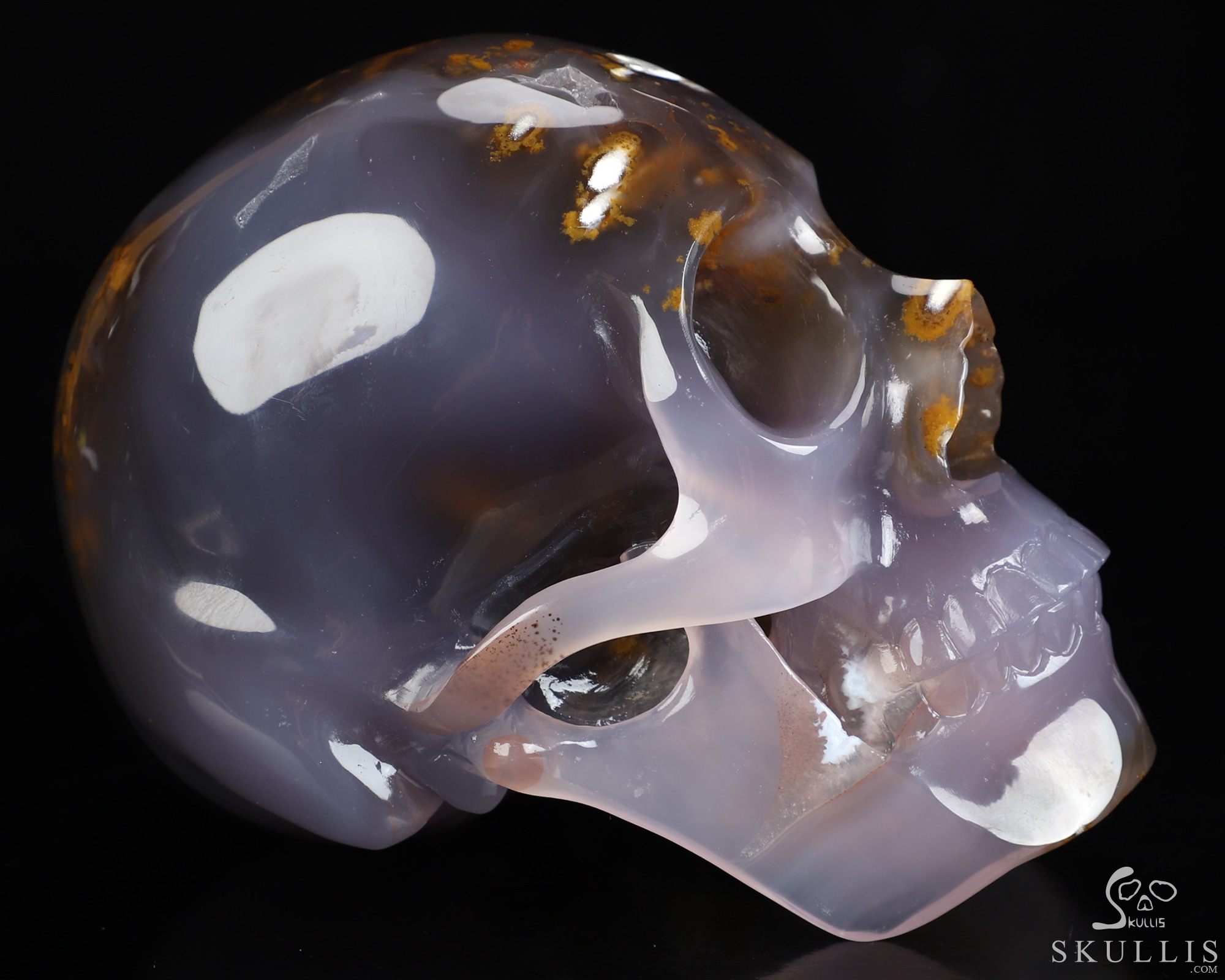 5.5" Agate Hand Carved Crystal Skull Fine Art Sculpture, Crystal Healing 5.5" Agate Hand Carved Crystal Skull Fine Art Sculpture, Crystal Healing