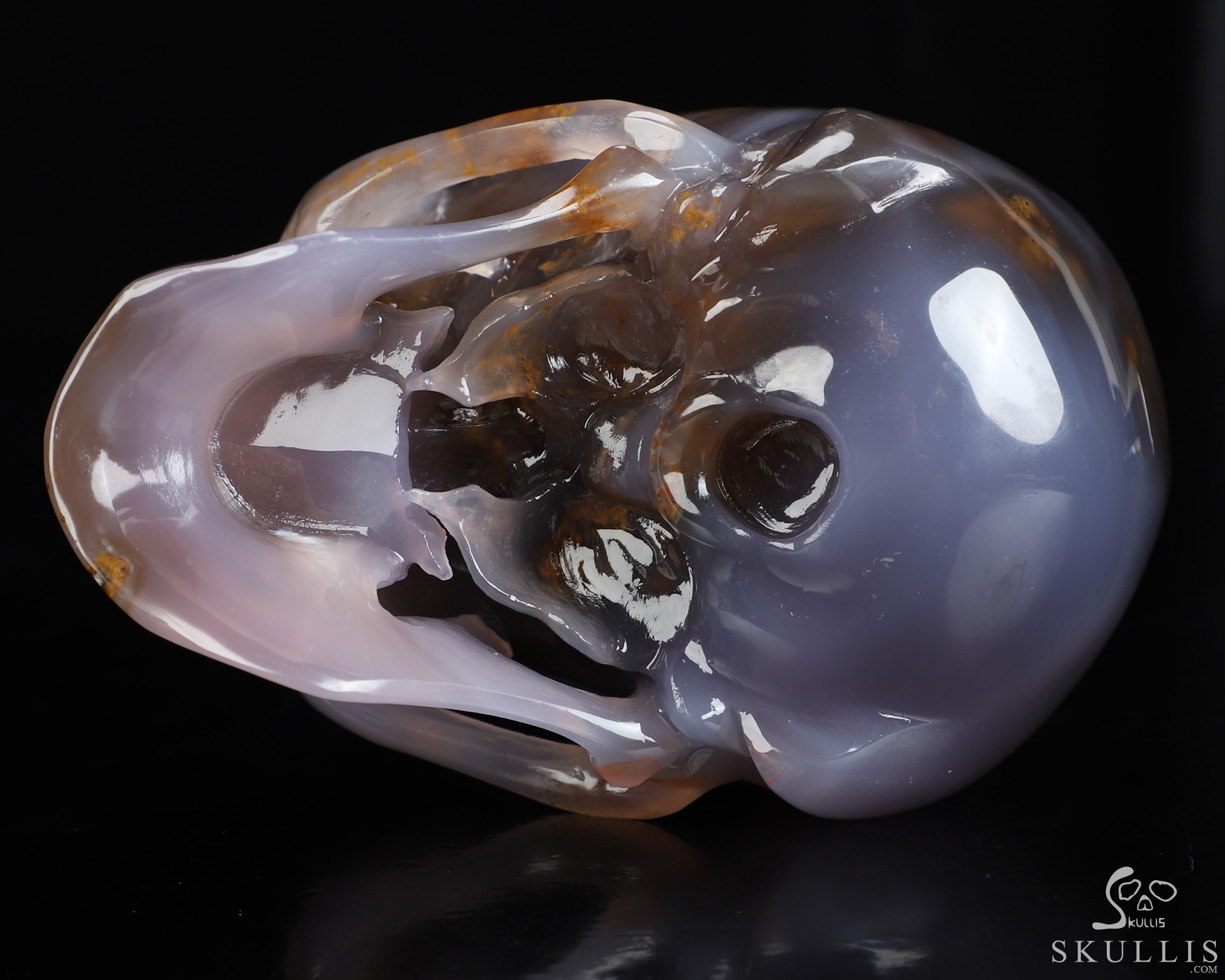5.5" Agate Hand Carved Crystal Skull Fine Art Sculpture, Crystal Healing 5.5" Agate Hand Carved Crystal Skull Fine Art Sculpture, Crystal Healing