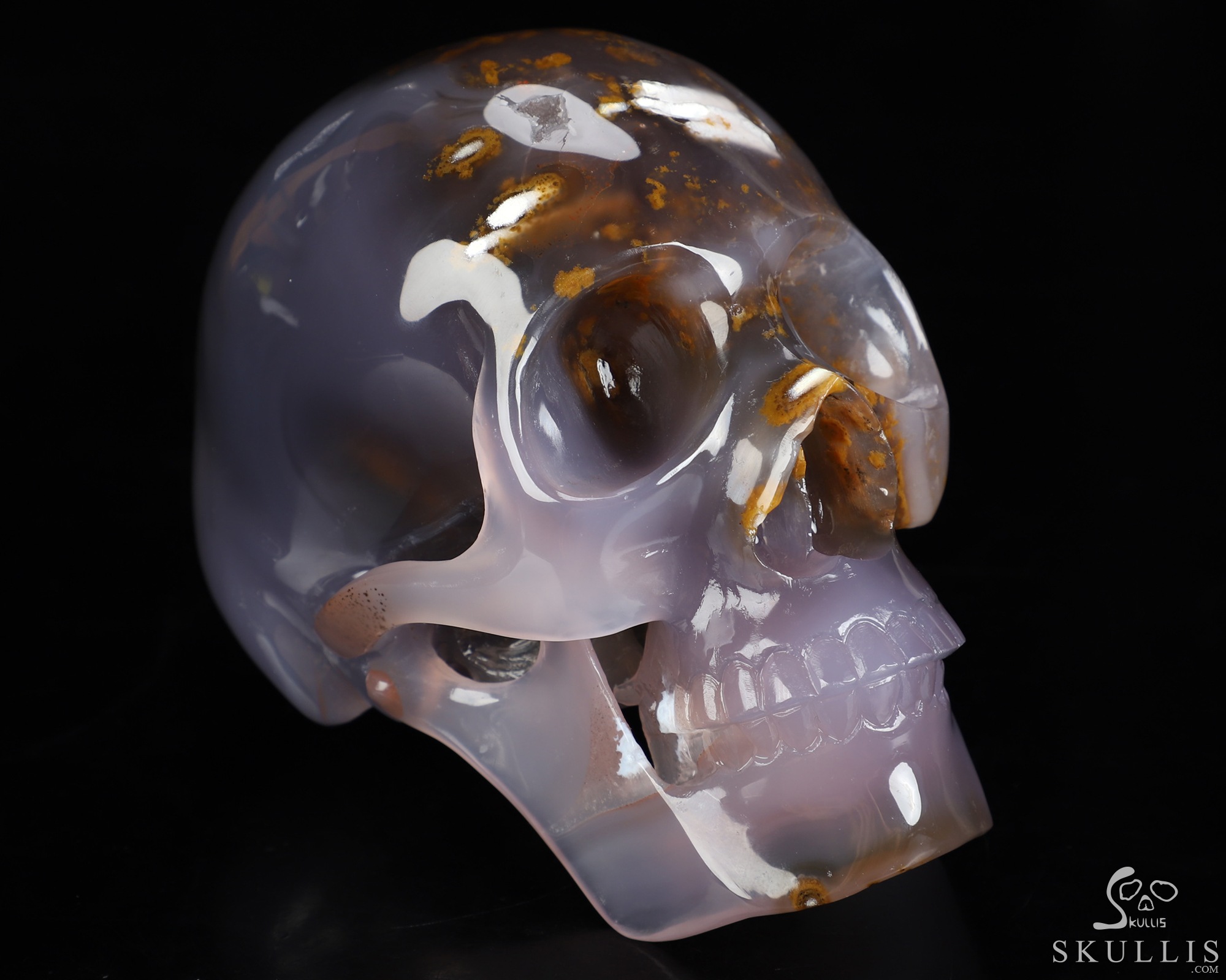 5.5" Agate Hand Carved Crystal Skull Fine Art Sculpture, Crystal Healing 5.5" Agate Hand Carved Crystal Skull Fine Art Sculpture, Crystal Healing