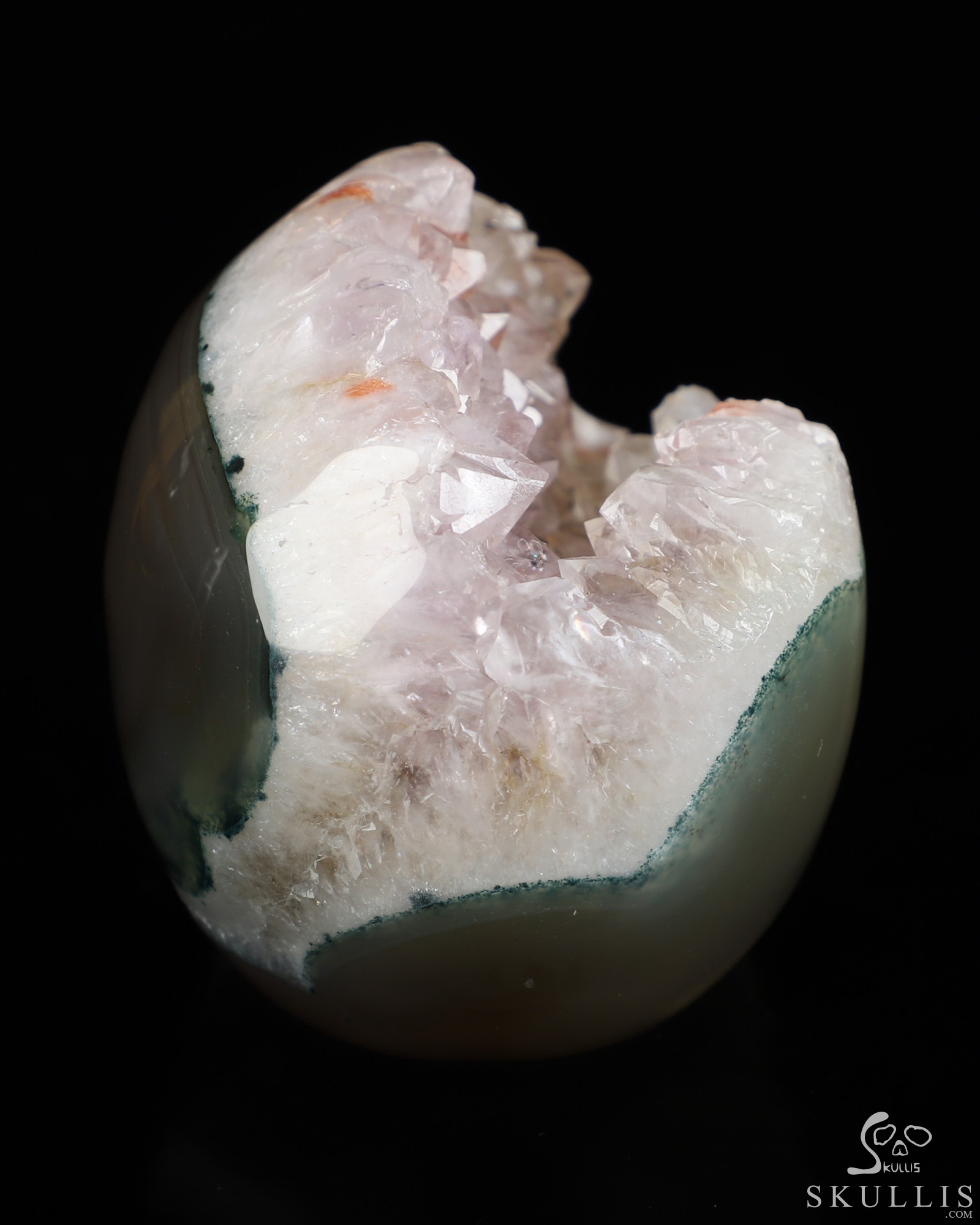 3.5" Agate Amethyst Geode Hand Carved Crystal Skull, Realistic, Crystal Healing 3.5" Agate Amethyst Geode Hand Carved Crystal Skull, Realistic, Crystal Healing