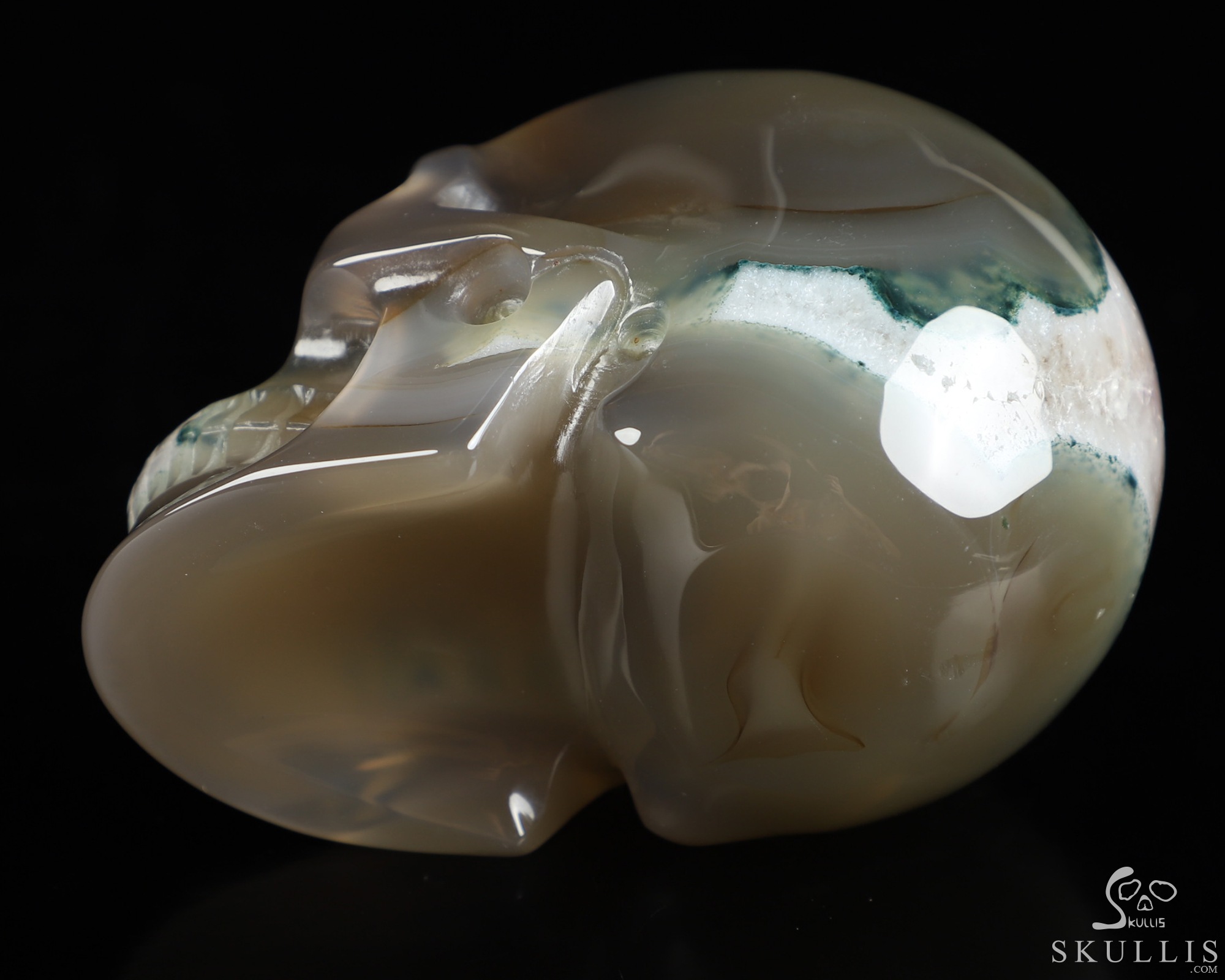 3.5" Agate Amethyst Geode Hand Carved Crystal Skull, Realistic, Crystal Healing 3.5" Agate Amethyst Geode Hand Carved Crystal Skull, Realistic, Crystal Healing