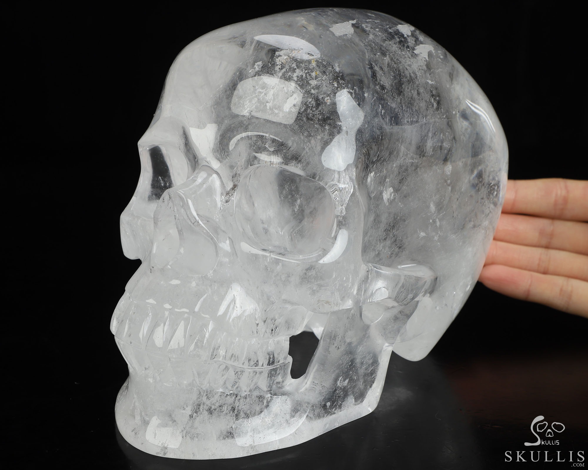 Lifesized 7.4" Quartz Rock Crystal Hand Carved Crystal Skull, Super Realistic, Crystal Healing Lifesized 7.4" Quartz Rock Crystal Hand Carved Crystal Skull, Super Realistic, Crystal Healing