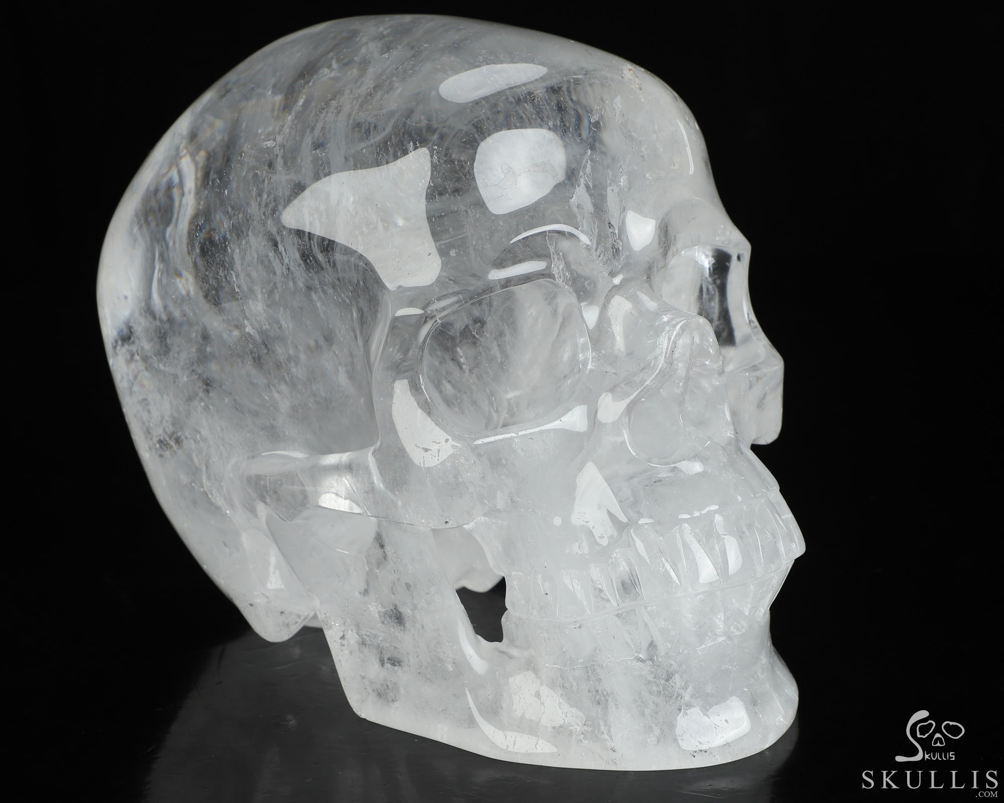 Lifesized 7.4" Quartz Rock Crystal Hand Carved Crystal Skull, Super Realistic, Crystal Healing Lifesized 7.4" Quartz Rock Crystal Hand Carved Crystal Skull, Super Realistic, Crystal Healing