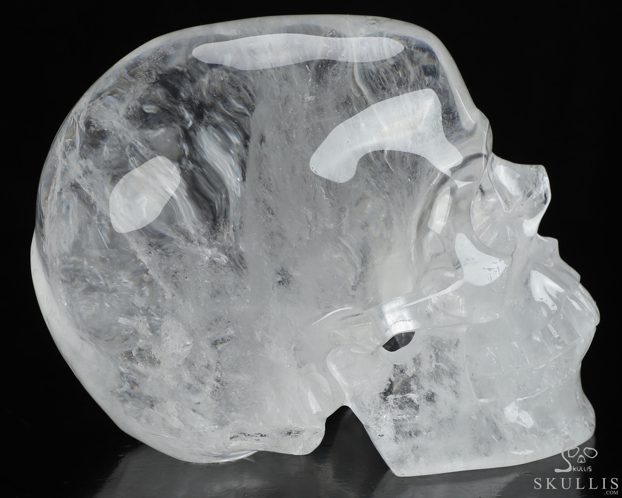Lifesized 7.4" Quartz Rock Crystal Hand Carved Crystal Skull, Super Realistic, Crystal Healing Lifesized 7.4" Quartz Rock Crystal Hand Carved Crystal Skull, Super Realistic, Crystal Healing