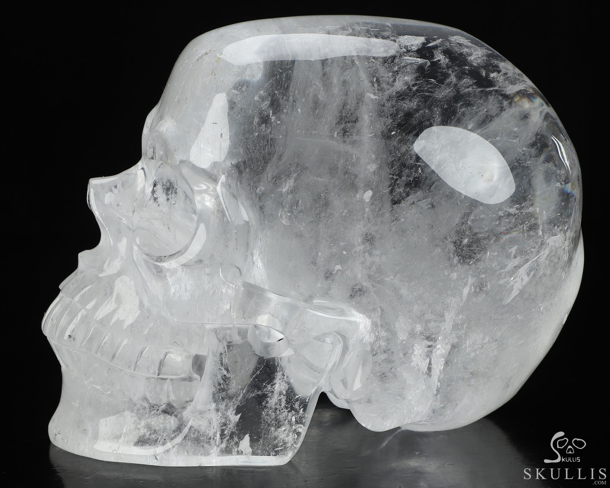 Lifesized 7.4" Quartz Rock Crystal Hand Carved Crystal Skull, Super Realistic, Crystal Healing Lifesized 7.4" Quartz Rock Crystal Hand Carved Crystal Skull, Super Realistic, Crystal Healing