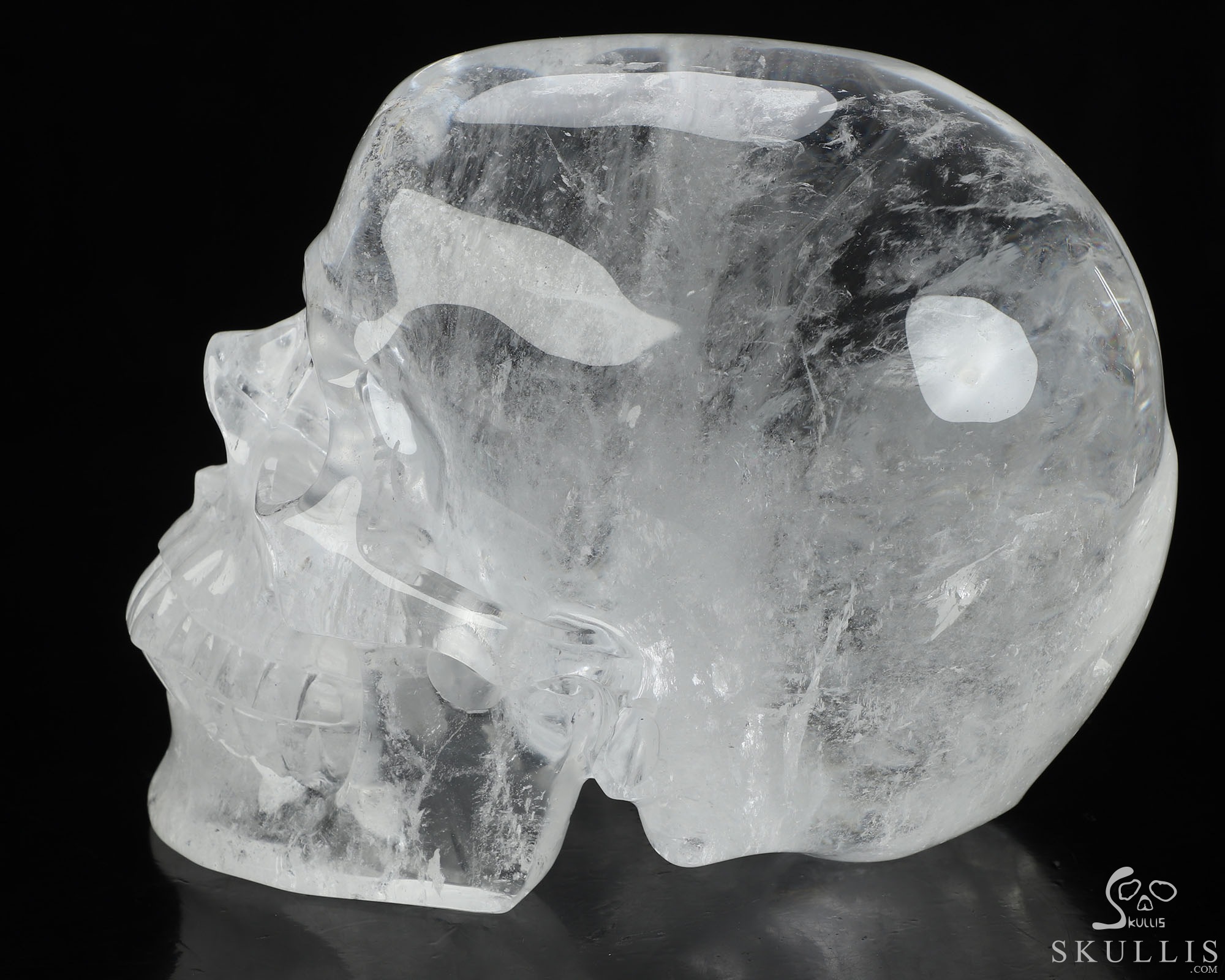Lifesized 7.4" Quartz Rock Crystal Hand Carved Crystal Skull, Super Realistic, Crystal Healing Lifesized 7.4" Quartz Rock Crystal Hand Carved Crystal Skull, Super Realistic, Crystal Healing
