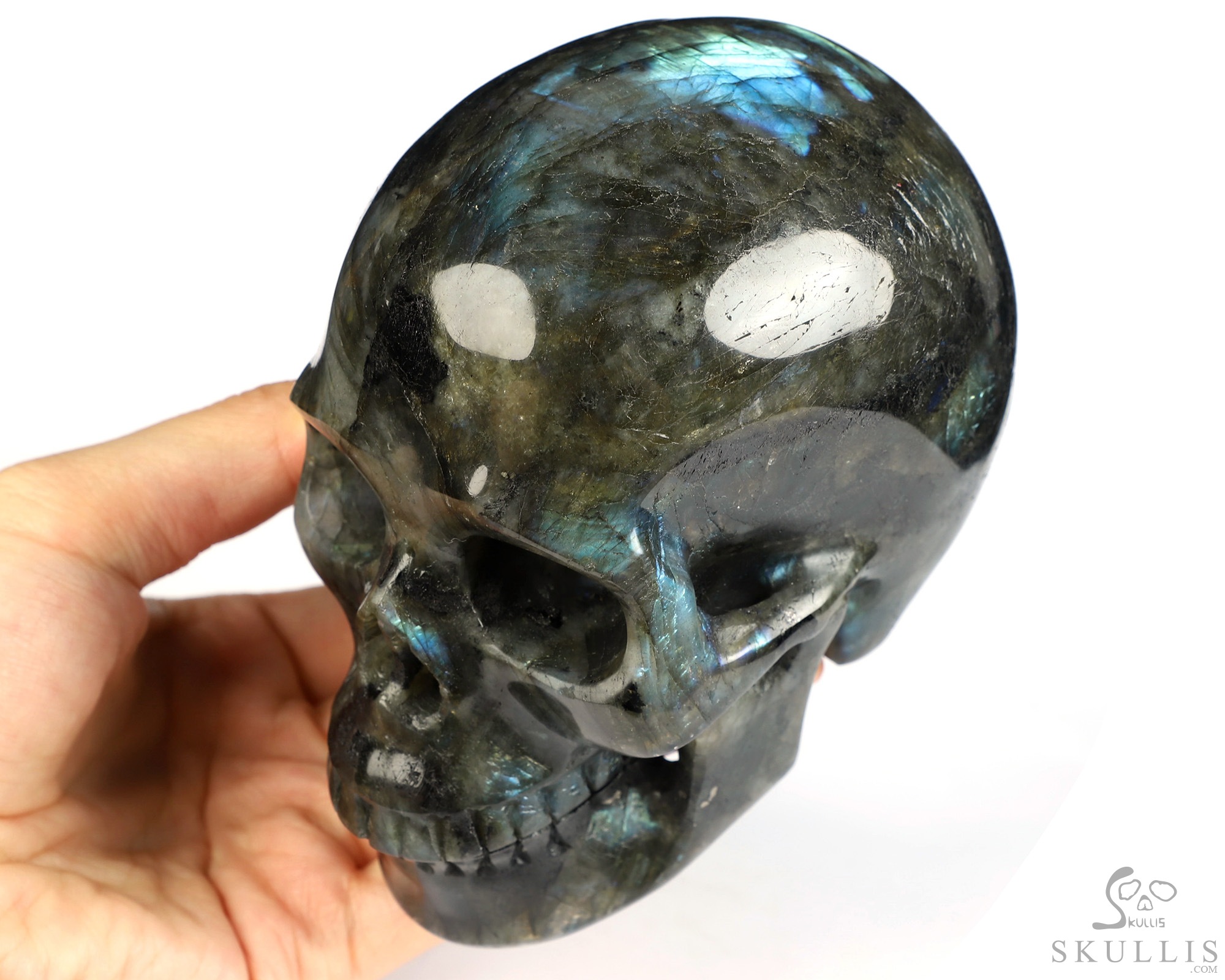 4.7" Labradorite Hand Carved Crystal Skull, Realistic, Crystal Healing 4.7" Labradorite Hand Carved Crystal Skull, Realistic, Crystal Healing