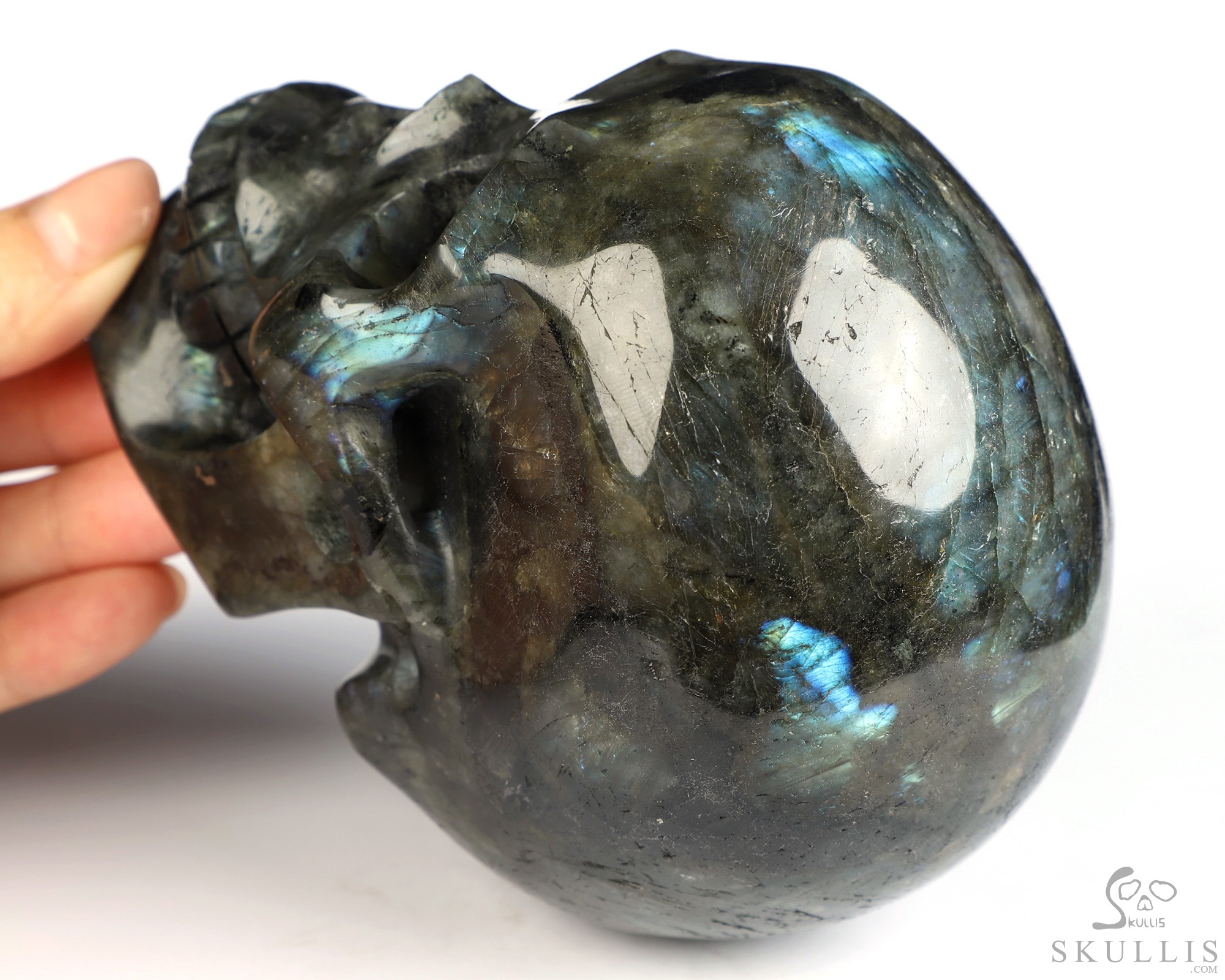 4.7" Labradorite Hand Carved Crystal Skull, Realistic, Crystal Healing 4.7" Labradorite Hand Carved Crystal Skull, Realistic, Crystal Healing