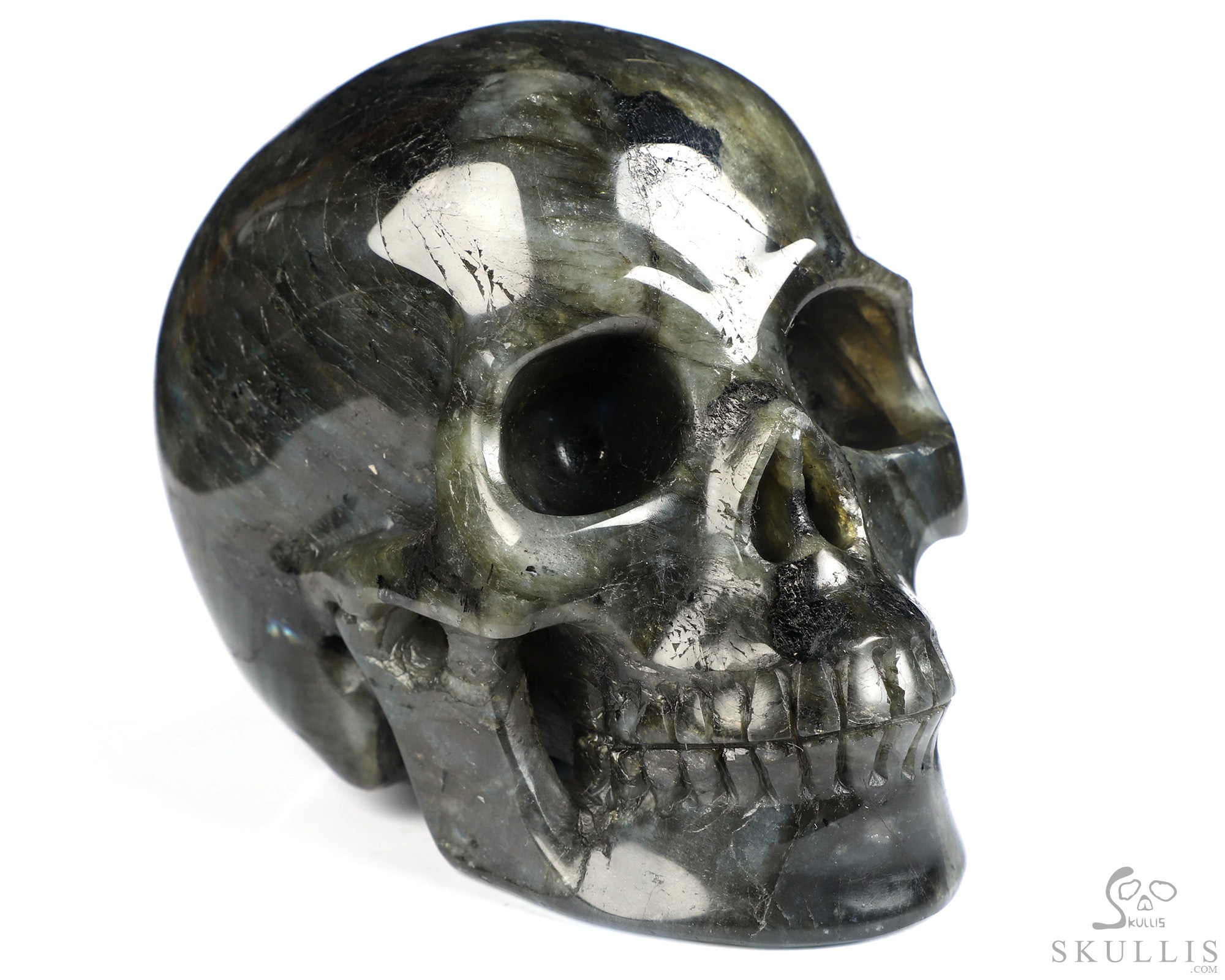 4.7" Labradorite Hand Carved Crystal Skull, Realistic, Crystal Healing 4.7" Labradorite Hand Carved Crystal Skull, Realistic, Crystal Healing