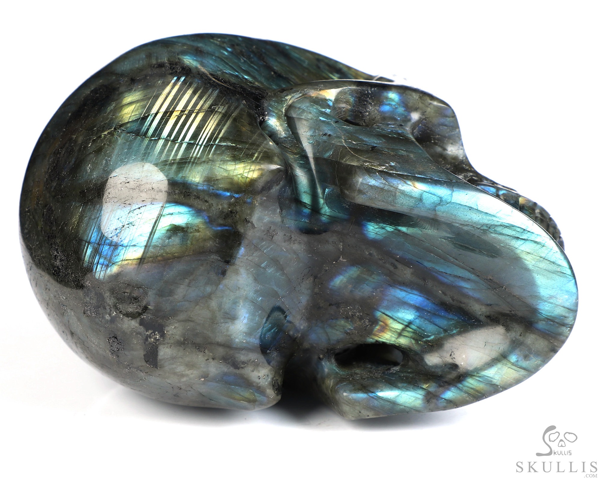 4.7" Labradorite Hand Carved Crystal Skull, Realistic, Crystal Healing 4.7" Labradorite Hand Carved Crystal Skull, Realistic, Crystal Healing