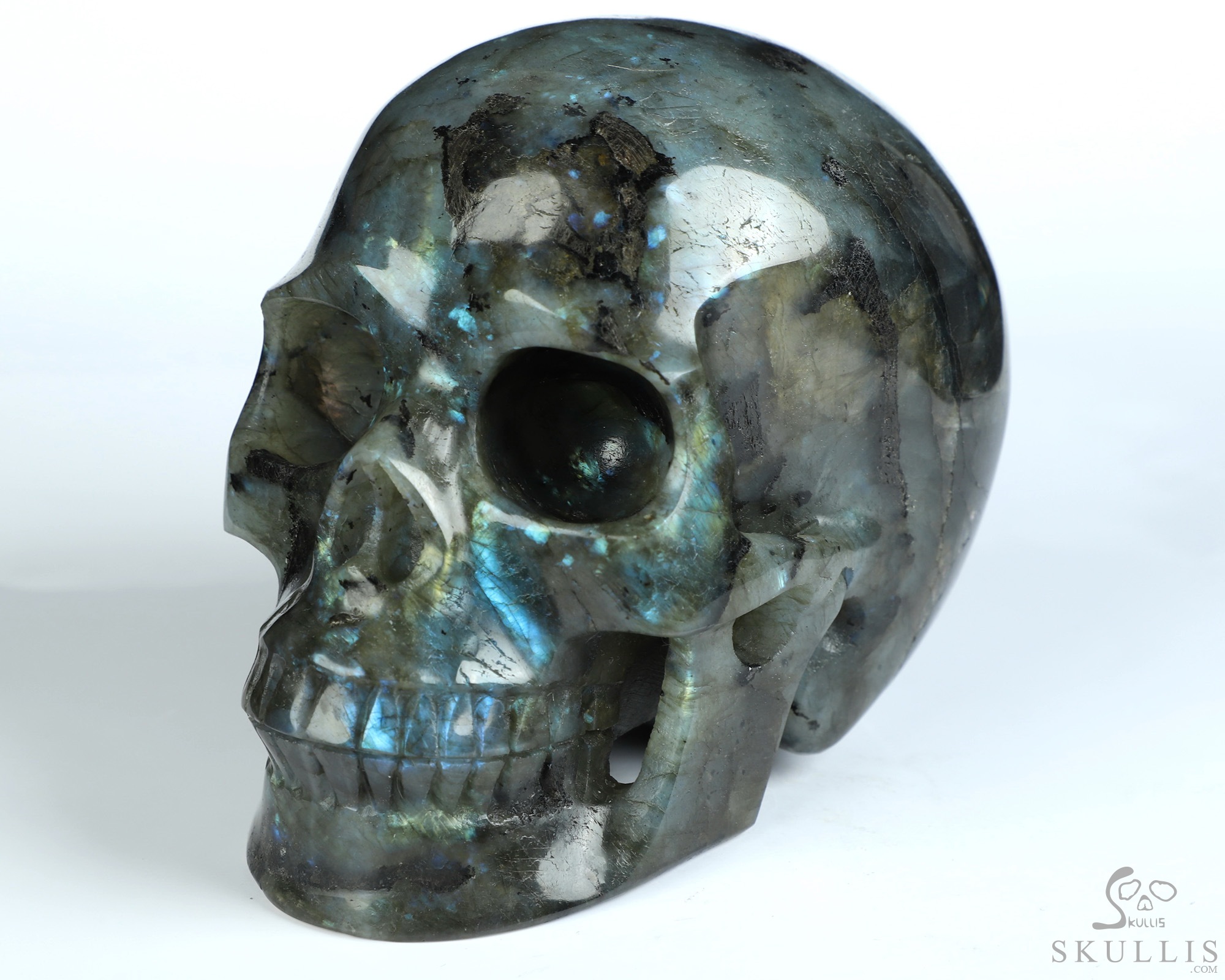 5.0" Labradorite Hand Carved Crystal Skull, Realistic, Crystal Healing 5.0" Labradorite Hand Carved Crystal Skull, Realistic, Crystal Healing