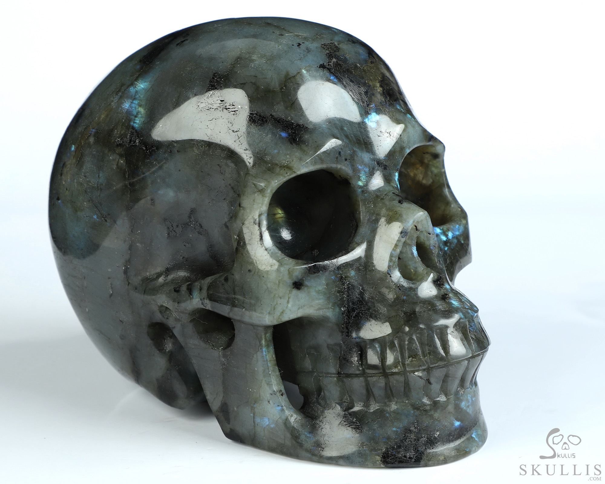 5.0" Labradorite Hand Carved Crystal Skull, Realistic, Crystal Healing 5.0" Labradorite Hand Carved Crystal Skull, Realistic, Crystal Healing