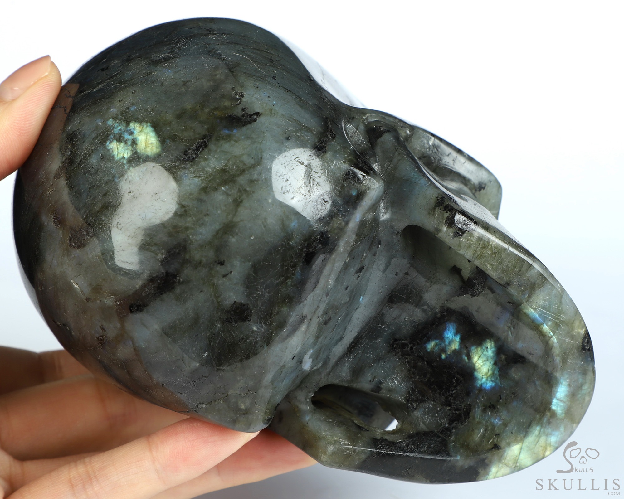 5.0" Labradorite Hand Carved Crystal Skull, Realistic, Crystal Healing 5.0" Labradorite Hand Carved Crystal Skull, Realistic, Crystal Healing
